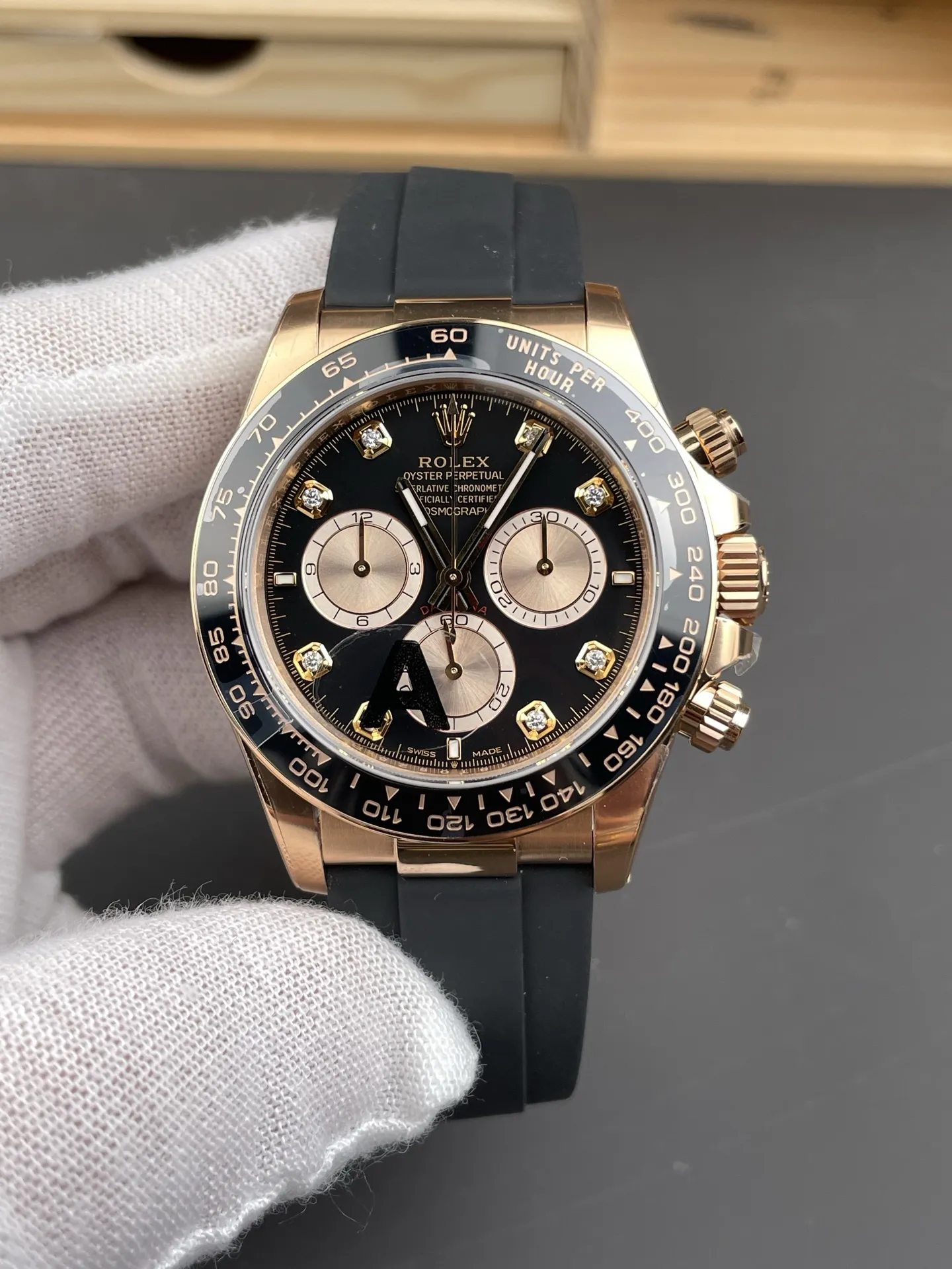 VS Factory Rolex Cosmograph Daytona "Black Diamond" Everose Gold Rubeer Strap(126515LN) 1:1 Super Clone - DD4131 Movement - VS Factory Official
