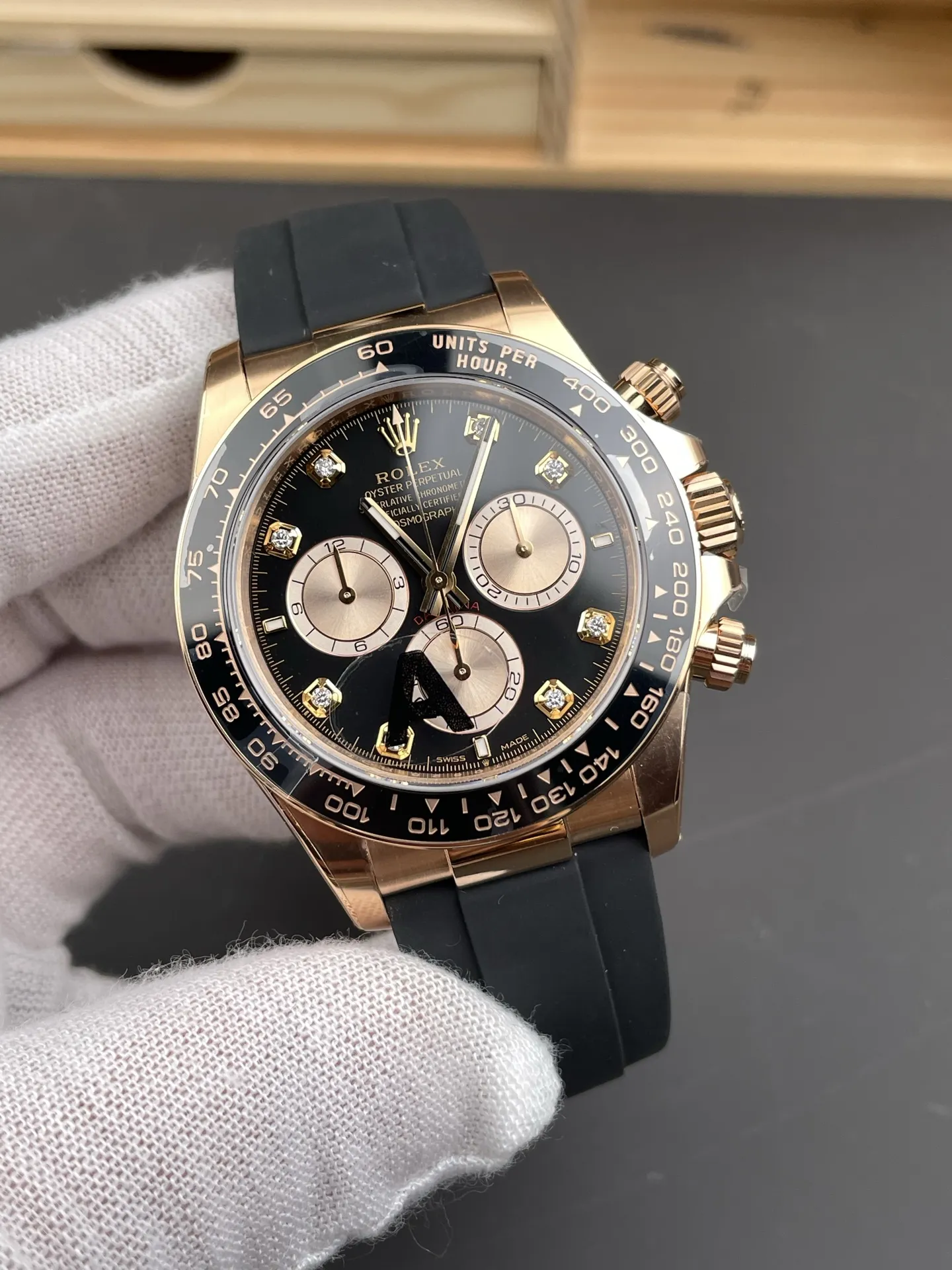 VS Factory Rolex Cosmograph Daytona "Black Diamond" Everose Gold Rubeer Strap(126515LN) 1:1 Super Clone - DD4131 Movement - VS Factory Official photo 3
