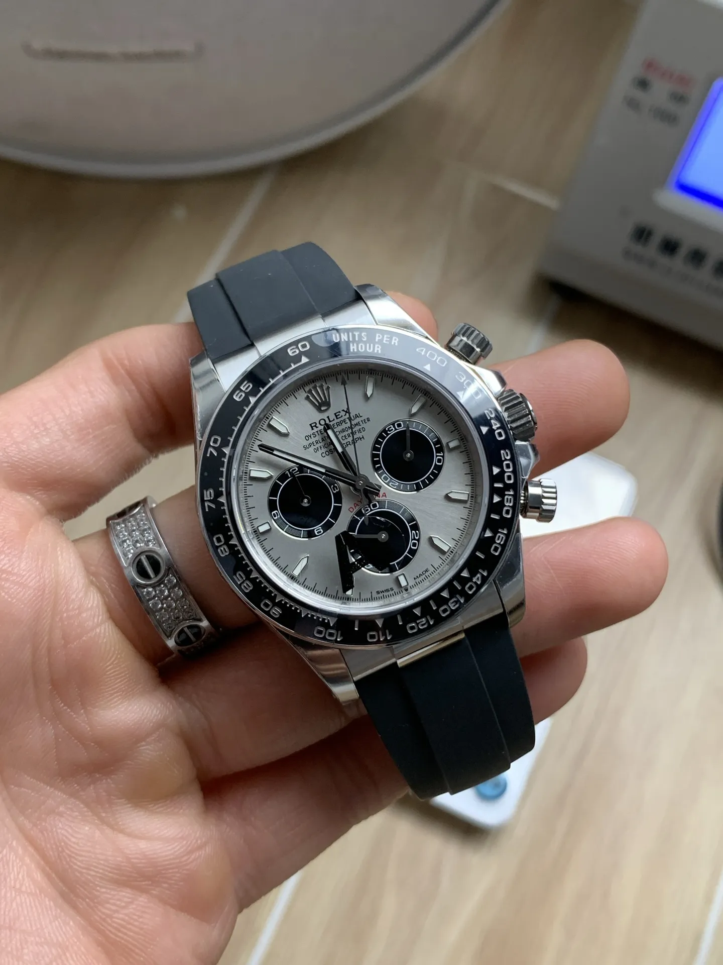 VS Factory Rolex Cosmograph Daytona "Grey Ghost" Slate Dial Rubber Strap (126519LN) 1:1 Super Clone - DD4131 Movement - VS Factory Official photo 3