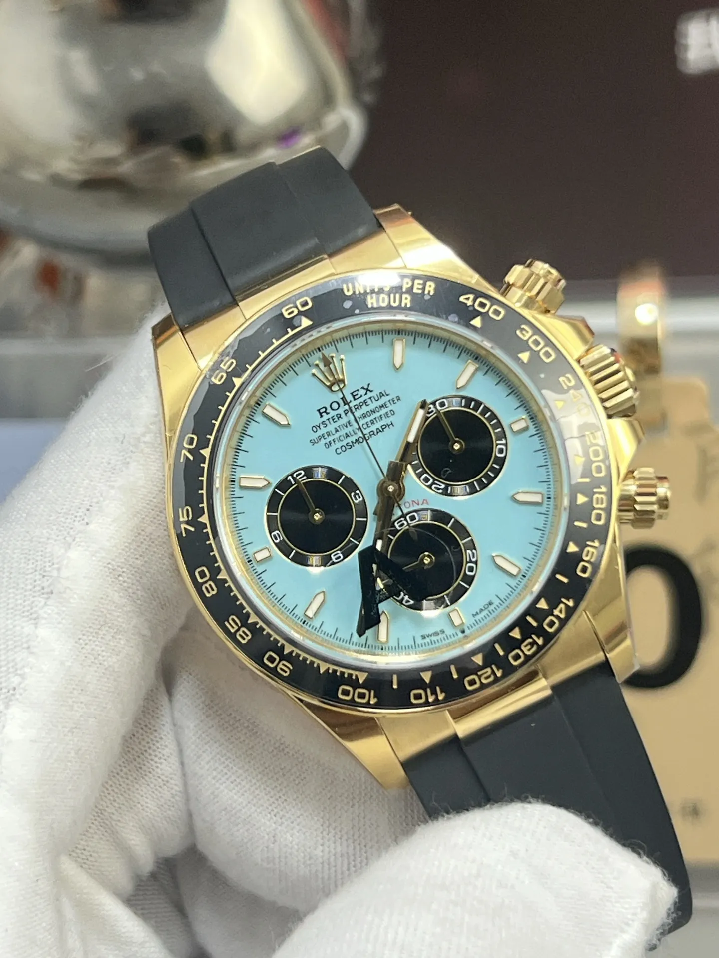 VS Factory Rolex Cosmograph Daytona "Tiffany" Turquoise Dial Rubber Strap (126518LN) 1:1 Super Clone - DD4131 Movement - VS Factory Official photo 3
