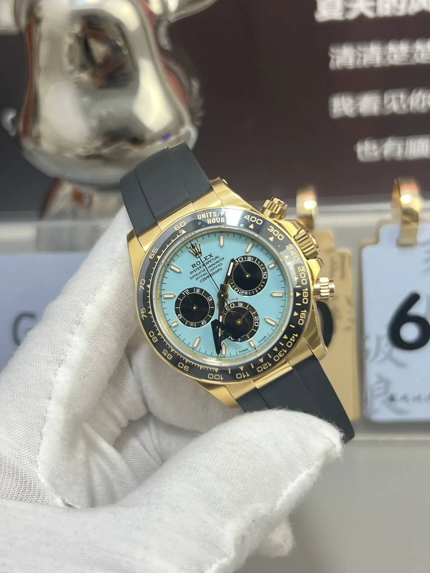 VS Factory Rolex Cosmograph Daytona "Tiffany" Turquoise Dial Rubber Strap (126518LN) 1:1 Super Clone - DD4131 Movement - VS Factory Official photo 5