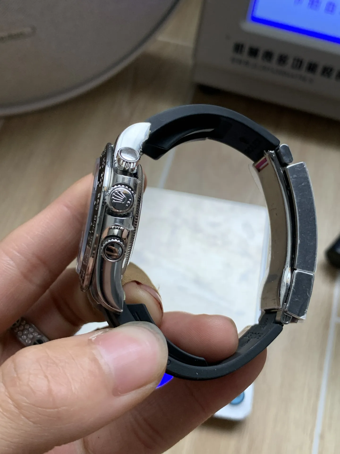 VS Factory Rolex Cosmograph Daytona White Gold "Ghost" Diamond Dial Rubber Strap (126519LN) 1:1 Super Clone - DD4131 Movement - VS Factory Official photo 6