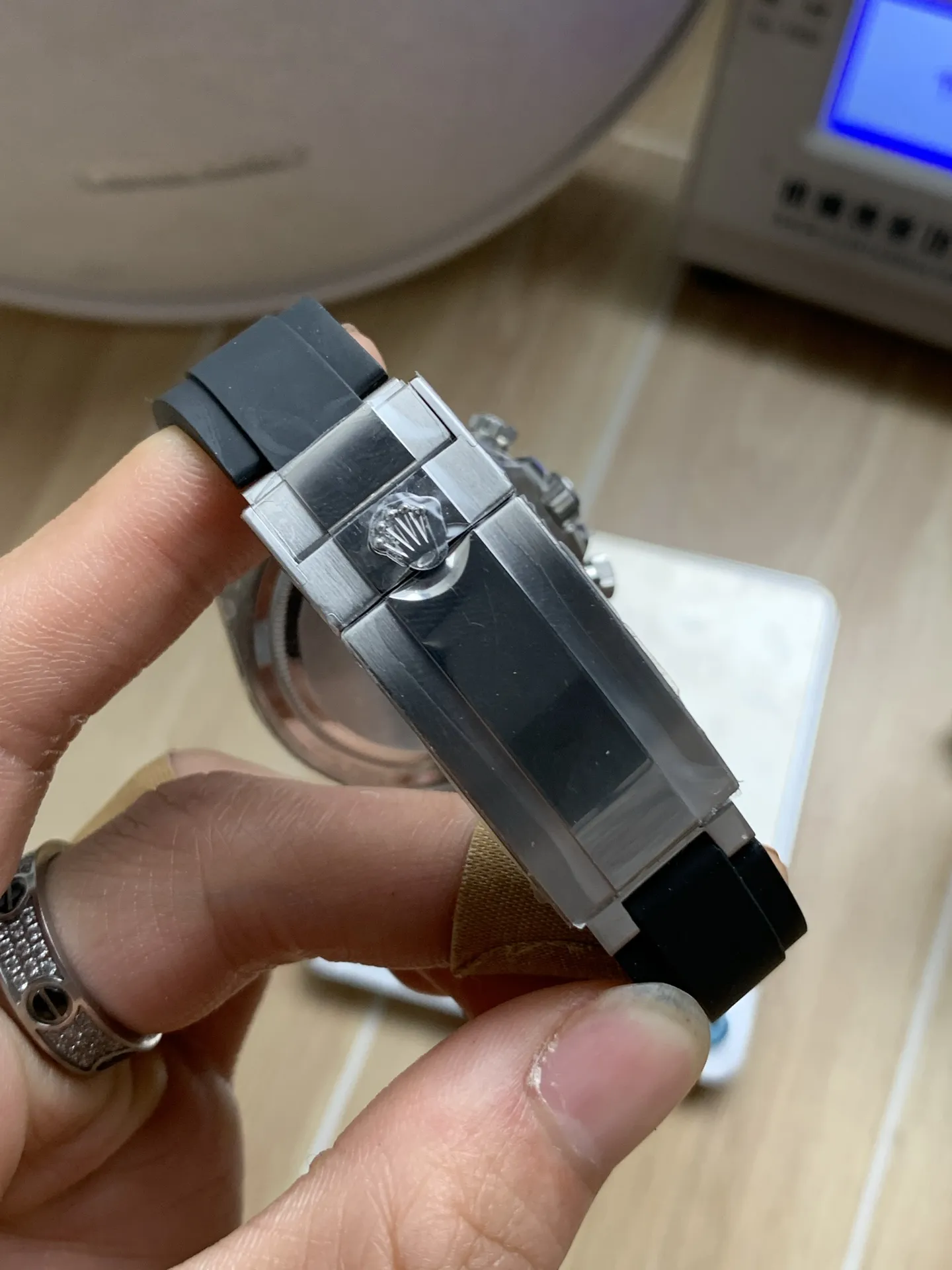 VS Factory Rolex Cosmograph Daytona White Gold "Ghost" Diamond Dial Rubber Strap (126519LN) 1:1 Super Clone - DD4131 Movement - VS Factory Official photo 9