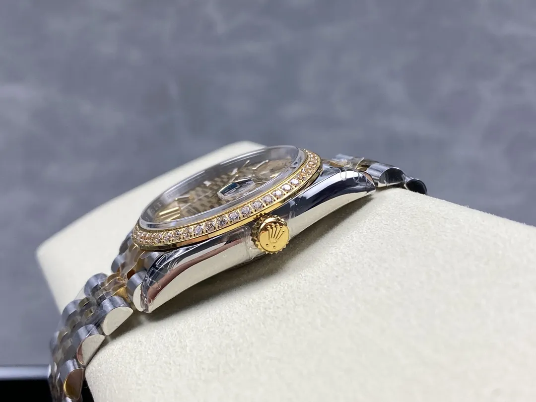VS Factory Rolex Datejust 36 Two-Tone Yellow Gold Diamond Bezel Golden Fluted Motif (126283RBR) 1:1 Super Clone - DD3235 Movement - VS Factory Official photo 7