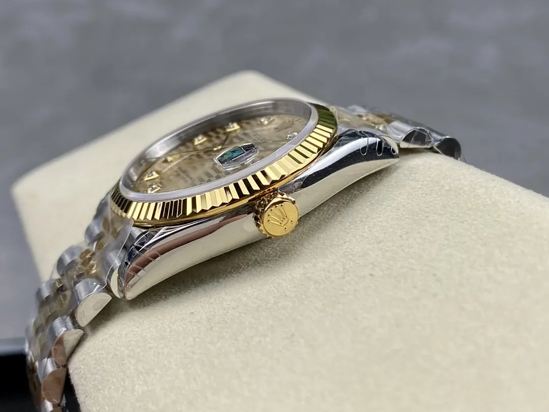 VS Factory Rolex Datejust 36 Two-Tone Yellow Gold Golden Fluted Motif Diamond Dial (126233) 1:1 Super Clone - DD3235 Movement - VS Factory Official photo 6