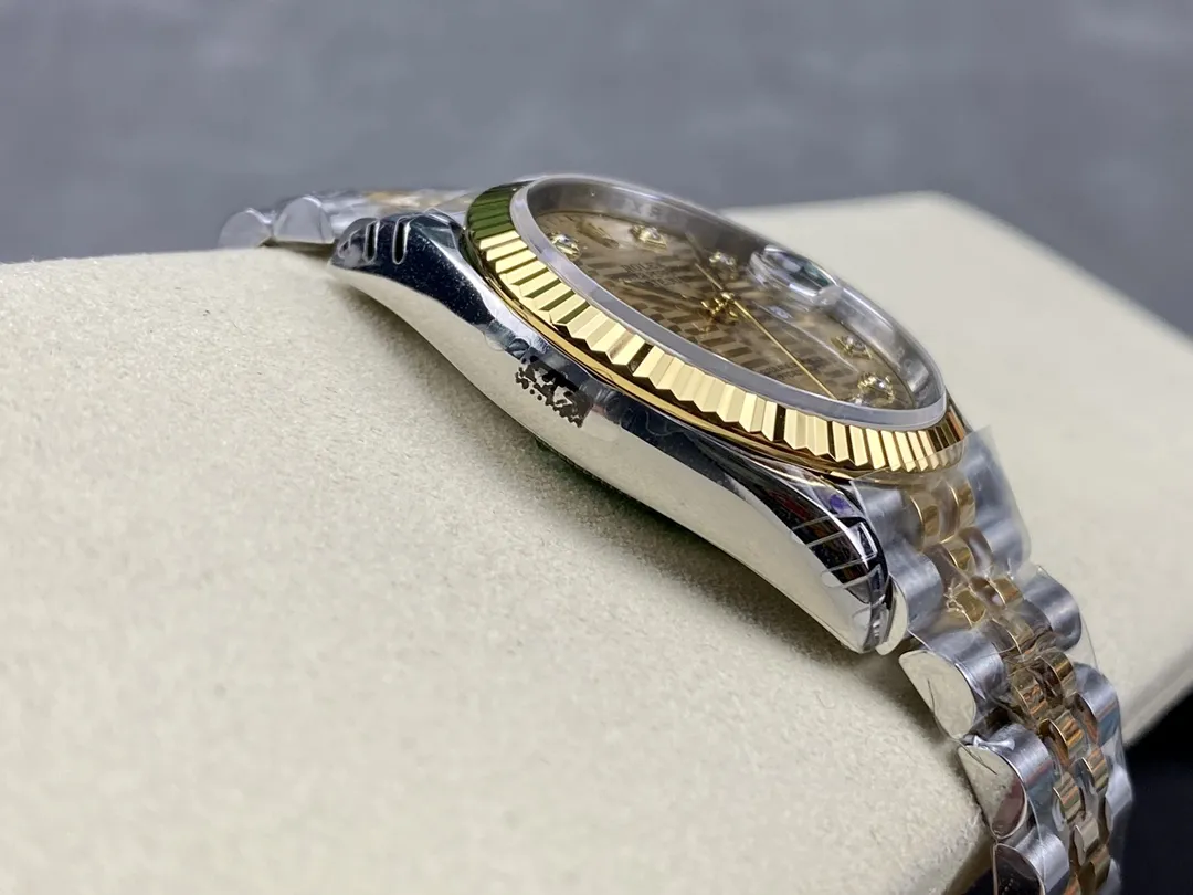 VS Factory Rolex Datejust 36 Two-Tone Yellow Gold Golden Fluted Motif Diamond Dial (126233) 1:1 Super Clone - DD3235 Movement - VS Factory Official photo 10