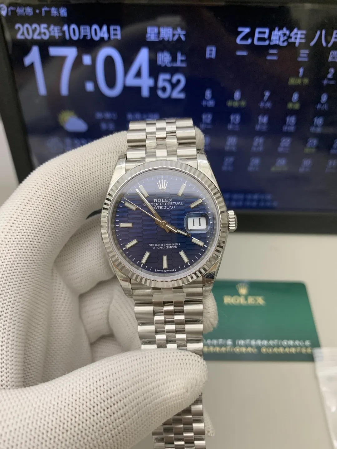 VS Factory Rolex Datejust 36mm Blue Fluted Motif Dial Jubilee Bracelet (126234) 1:1 Super Clone - DD3235 Movement - VS Factory Official