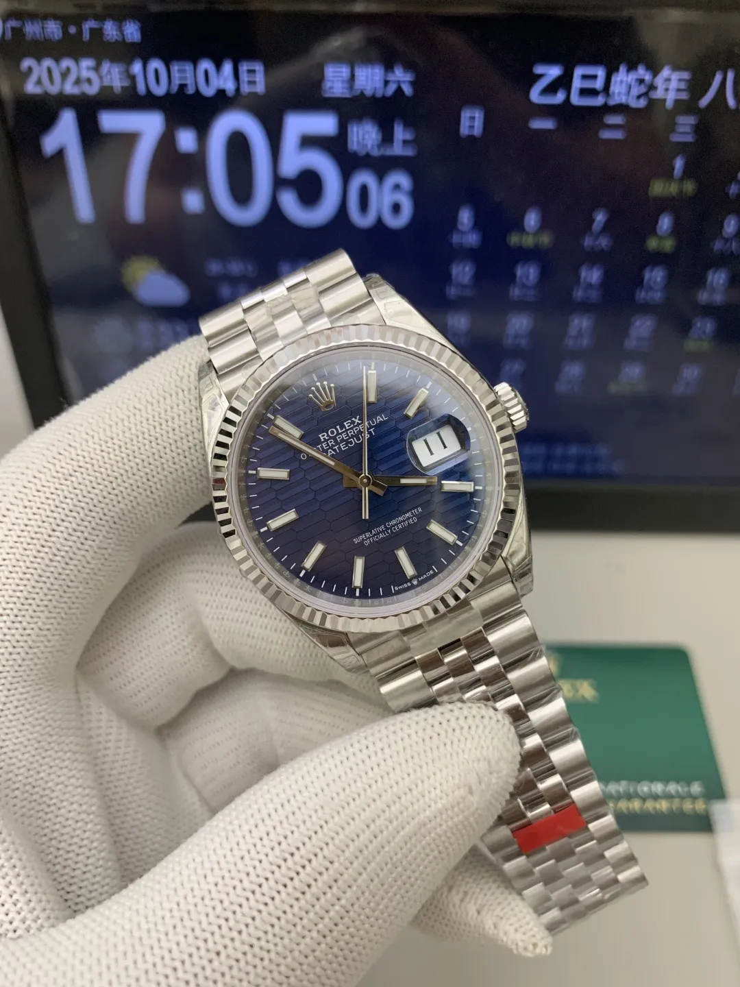 VS Factory Rolex Datejust 36mm Blue Fluted Motif Dial Jubilee Bracelet (126234) 1:1 Super Clone - DD3235 Movement - VS Factory Official photo 3