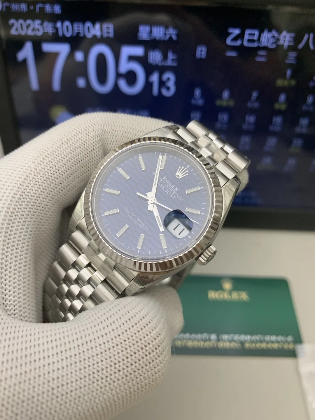 VS Factory Rolex Datejust 36mm Blue Fluted Motif Dial Jubilee Bracelet (126234) 1:1 Super Clone - DD3235 Movement - VS Factory Official photo 4