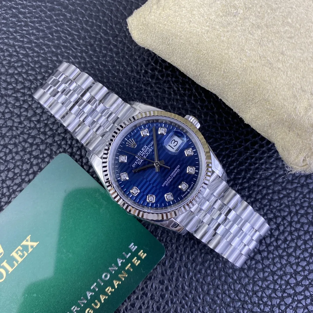 VS Factory Rolex Datejust 36mm Blue Fluted Motif Diamond Dial Jubilee Bracelet (126234) 1:1 Super Clone - DD3235 Movement - VS Factory Official photo 5
