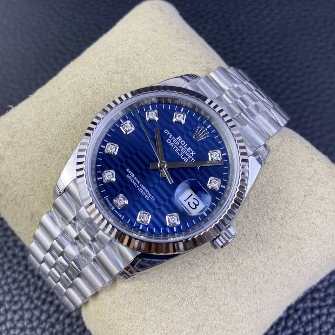 VS Factory Rolex Datejust 36mm Blue Fluted Motif Diamond Dial Jubilee Bracelet (126234) 1:1 Super Clone - DD3235 Movement - VS Factory Official photo 7