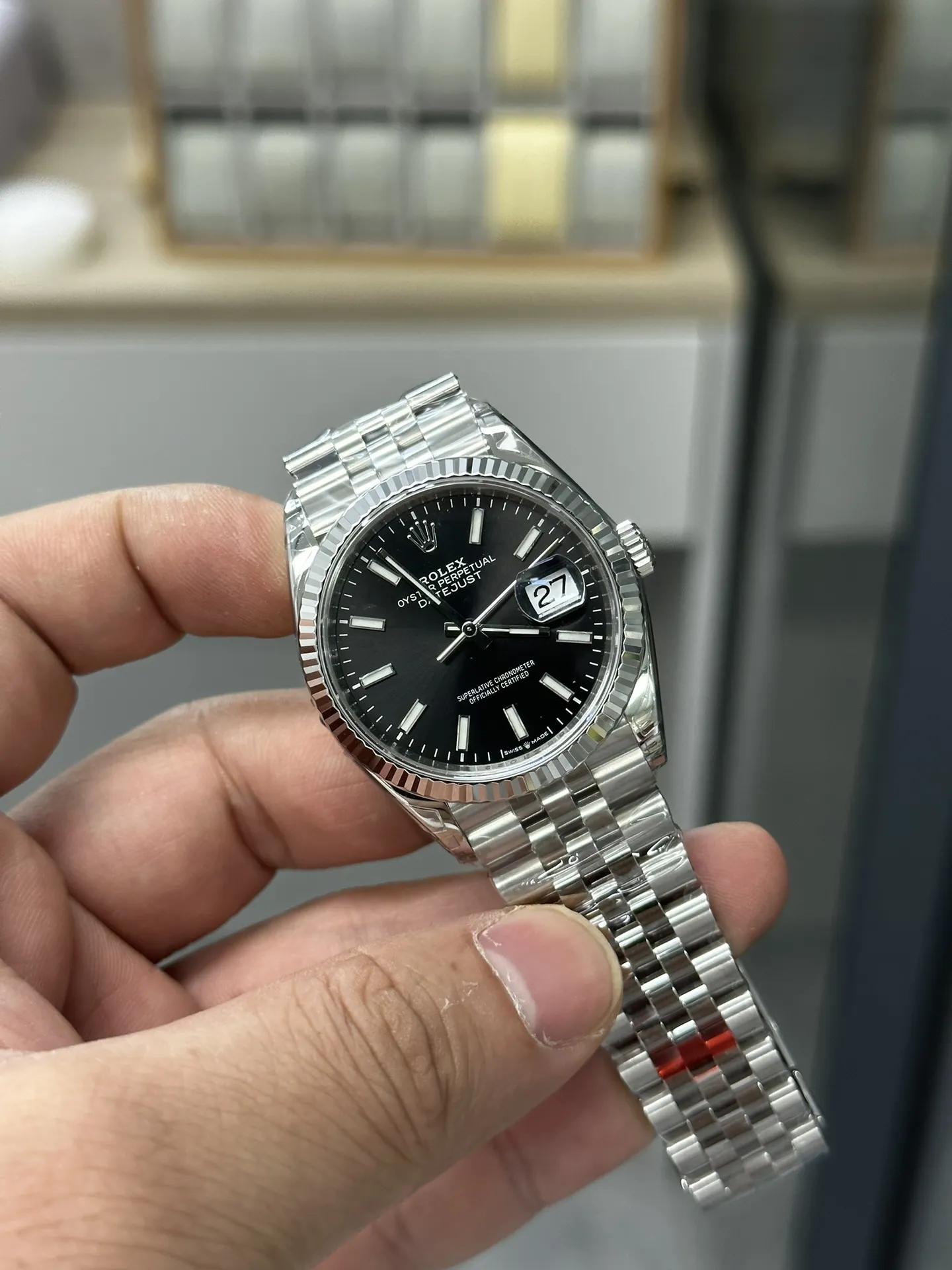 VS Factory Rolex Datejust 36mm Bright Black Dial Fluted Bezel Jubilee Bracelet (126234) 1:1 Super Clone - DD3235 Movement - VS Factory Official photo 4
