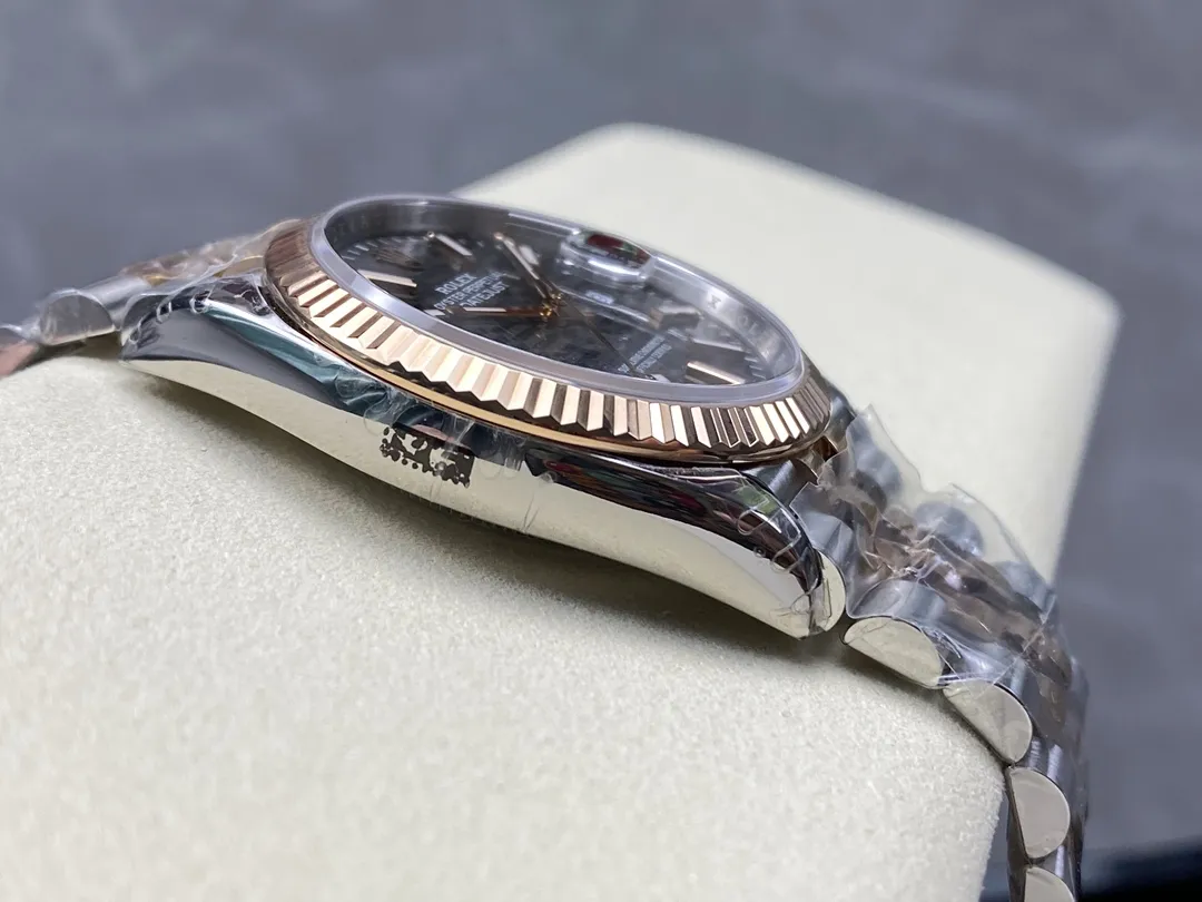 VS Factory Rolex Datejust 36mm Slate Grey Fluted Motif Dial Fluted Bezel Two-Tone Rose Gold Jubilee Bracelet (126231) 1:1 Super Clone - DD3235 Movement - VS Factory Official photo 6