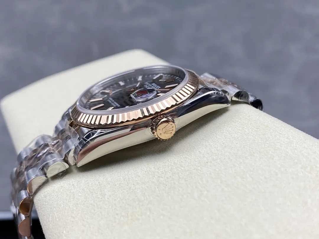 VS Factory Rolex Datejust 36mm Slate Grey Fluted Motif Dial Fluted Bezel Two-Tone Rose Gold Jubilee Bracelet (126231) 1:1 Super Clone - DD3235 Movement - VS Factory Official photo 7