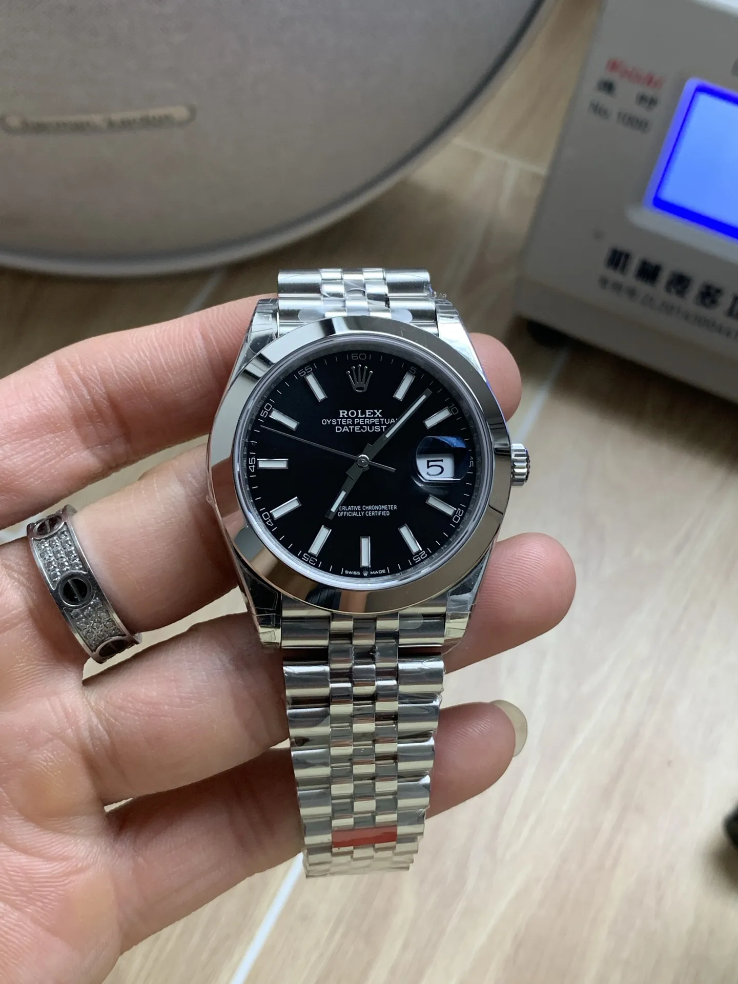 VS Factory Rolex Datejust 41mm Black Dial Smooth Bezel Jubilee Bracelet (126300) 1:1 Super Clone - DD3235 Movement - VS Factory Official