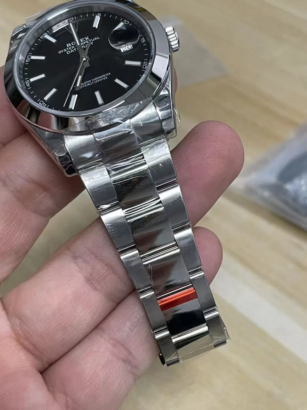 VS Factory Rolex Datejust 41mm Black Dial Smooth Bezel Oyster Bracelet (126300) 1:1 Super Clone - DD3235 Movement - VS Factory Official photo 6