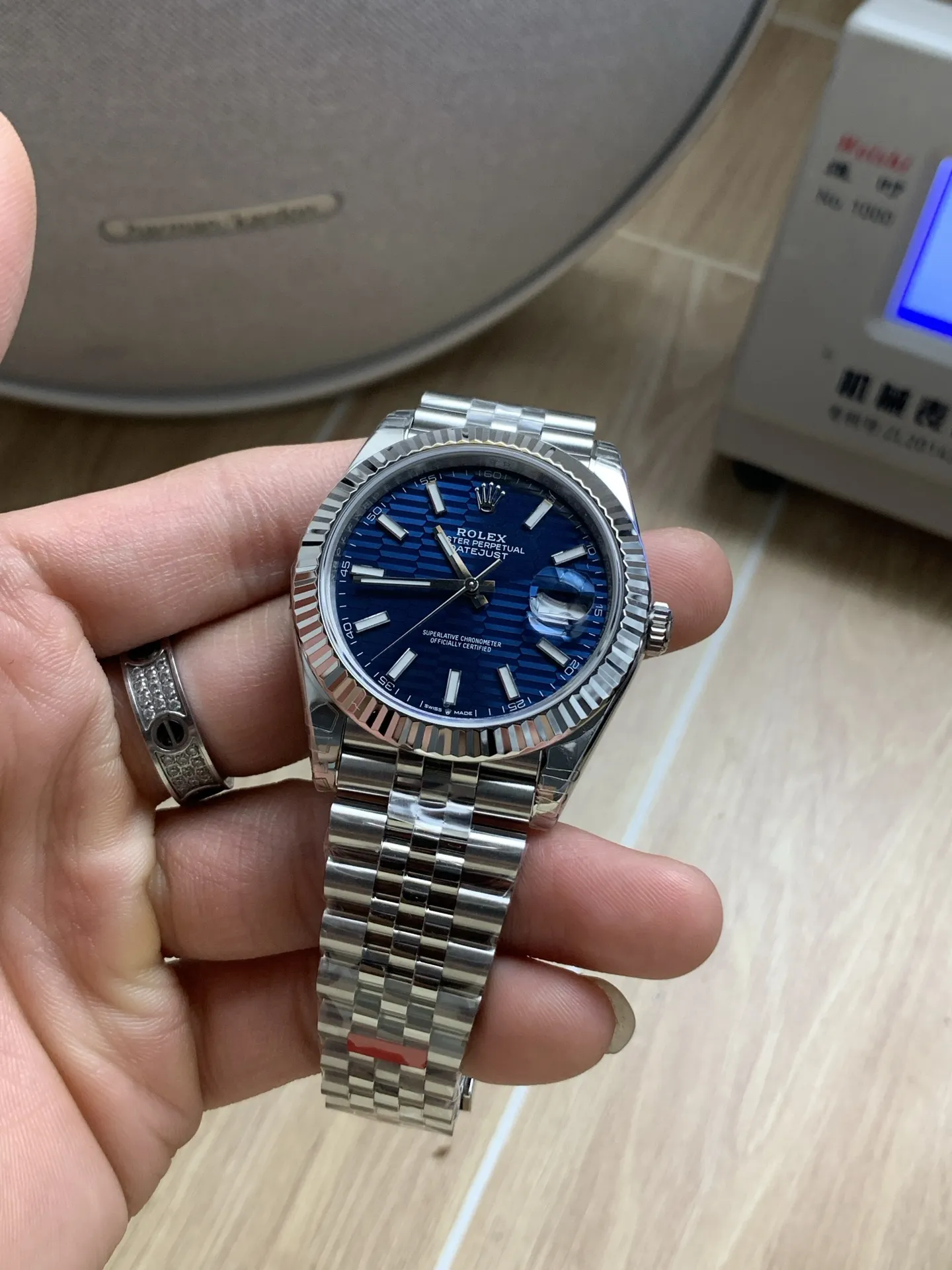 VS Factory Rolex Datejust 41mm Blue Fluted Motif Dial Fluted Bezel Jubilee Bracelet (126334) 1:1 Super Clone - DD3235 Movement - VS Factory Official photo 3