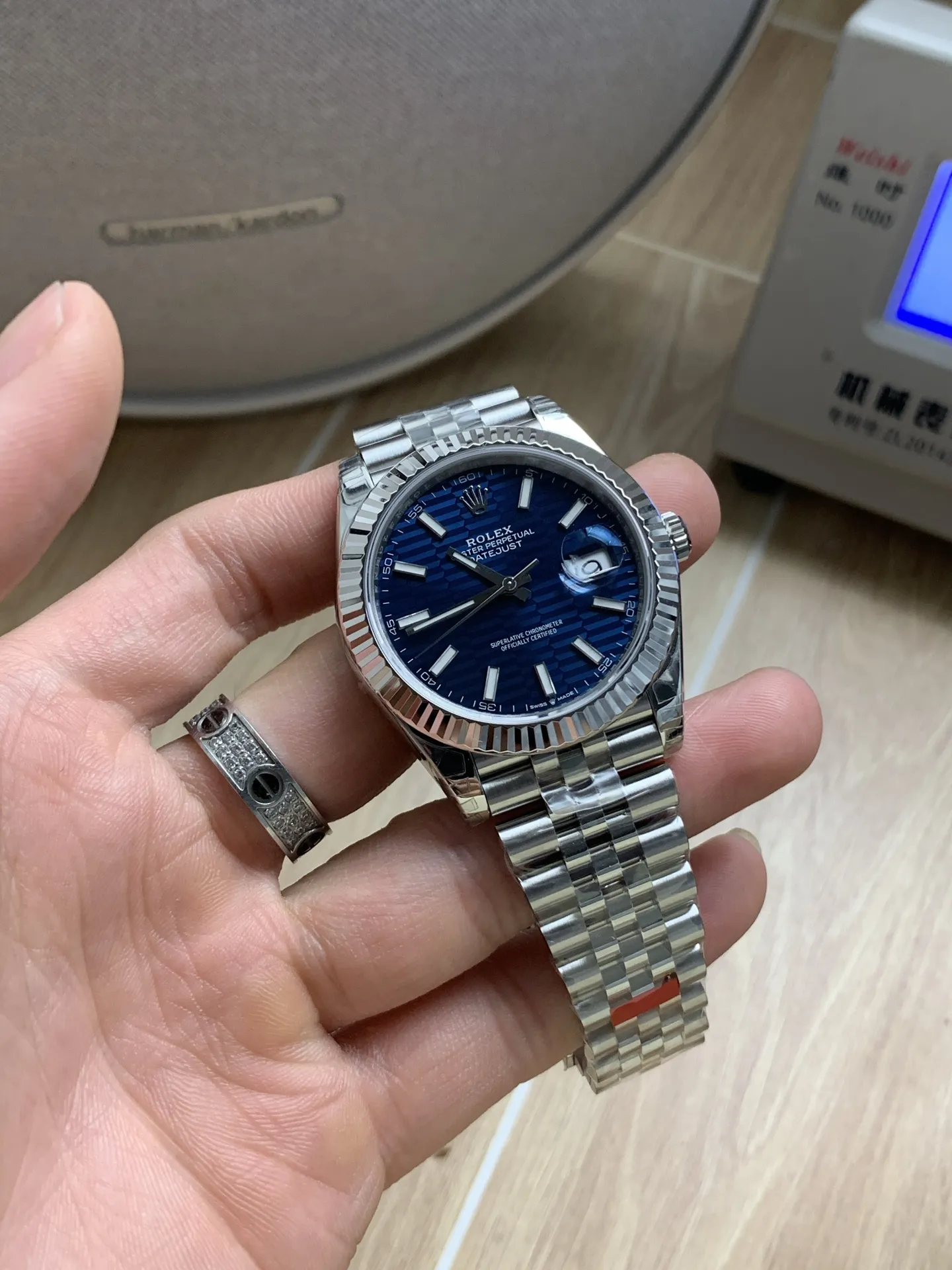 VS Factory Rolex Datejust 41mm Blue Fluted Motif Dial Fluted Bezel Jubilee Bracelet (126334) 1:1 Super Clone - DD3235 Movement - VS Factory Official photo 5