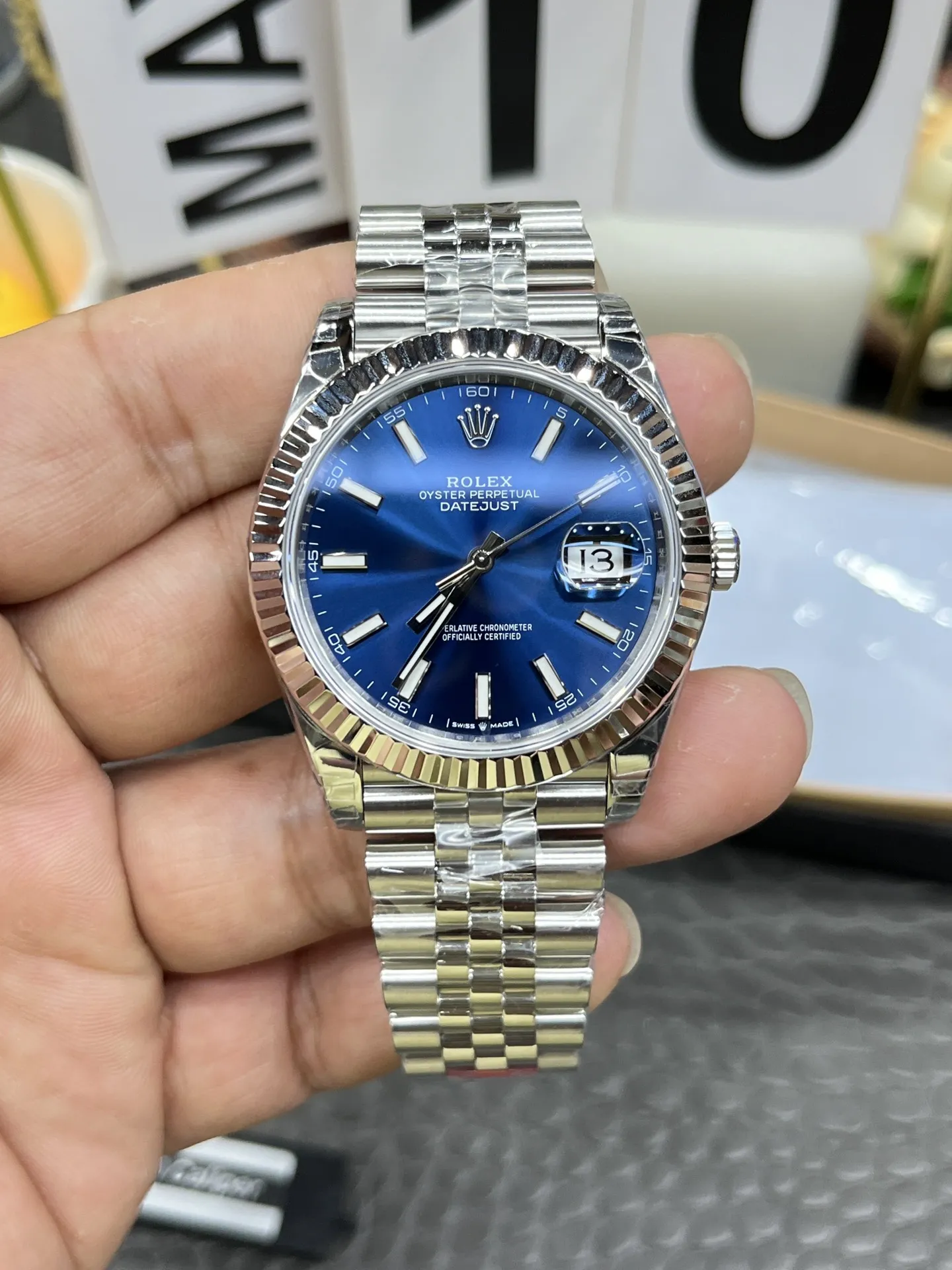 VS Factory Rolex Datejust 41mm Blue Sunburst Dial Fluted Bezel Jubilee Bracelet (126334) 1:1 Super Clone - DD3235 Movement - VS Factory Official