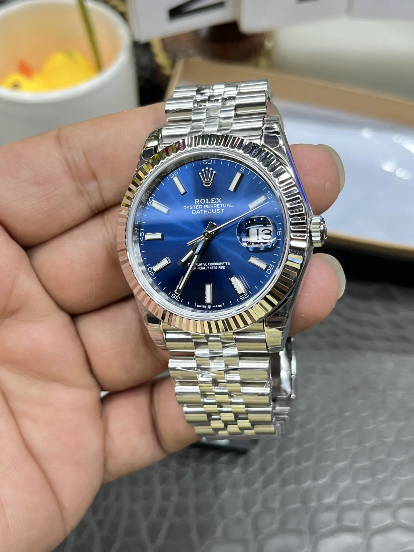 VS Factory Rolex Datejust 41mm Blue Sunburst Dial Fluted Bezel Jubilee Bracelet (126334) 1:1 Super Clone - DD3235 Movement - VS Factory Official photo 3