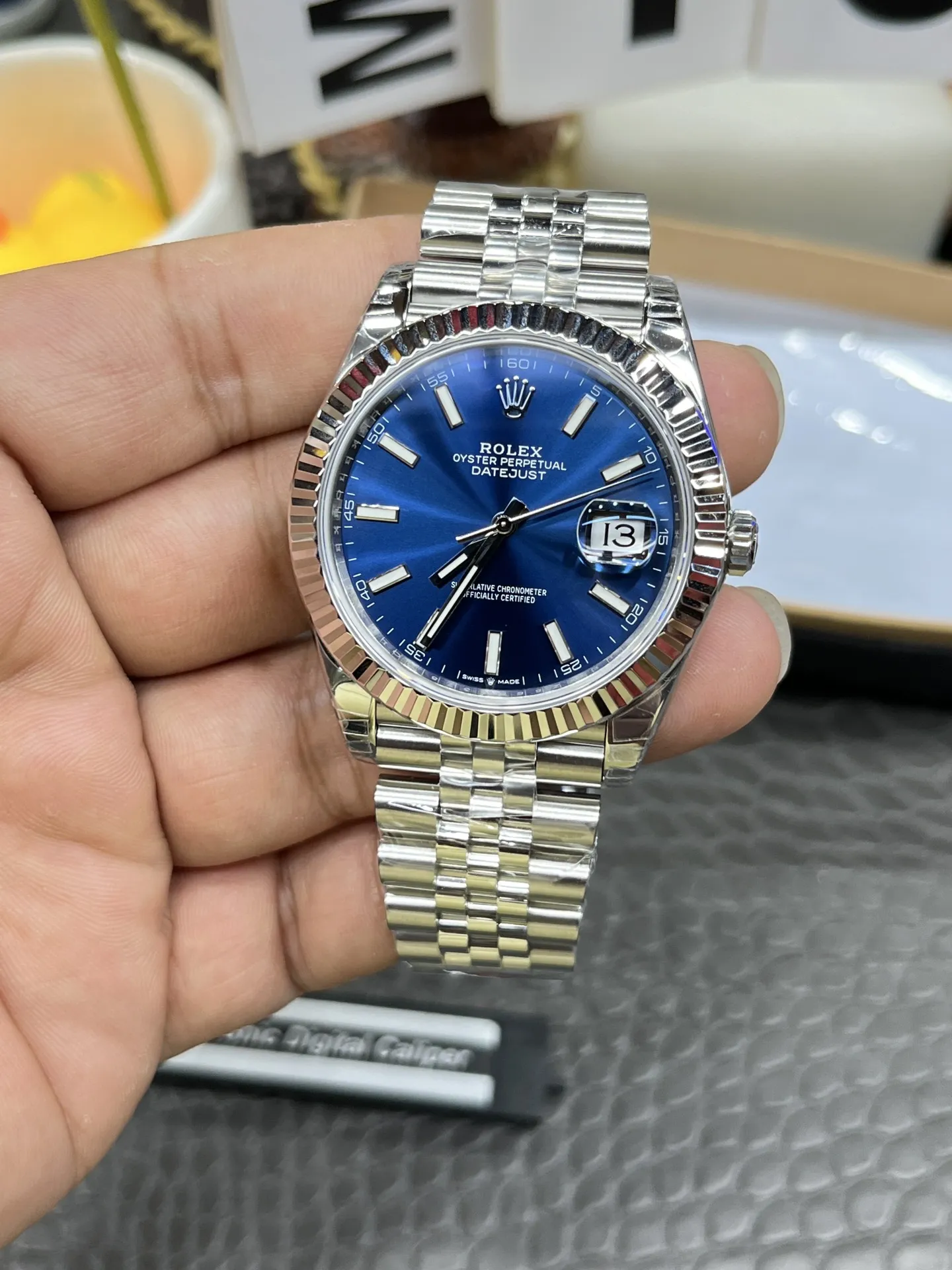 VS Factory Rolex Datejust 41mm Blue Sunburst Dial Fluted Bezel Jubilee Bracelet (126334) 1:1 Super Clone - DD3235 Movement - VS Factory Official photo 6