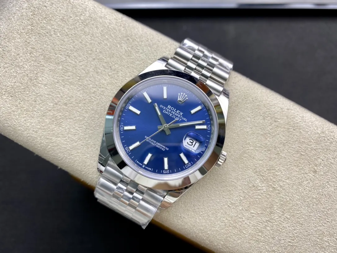 VS Factory Rolex Datejust 41mm Blue Sunburst Dial Smooth Bezel Jubilee Bracelet (126300) 1:1 Super Clone - DD3235 Movement - VS Factory Official photo 5