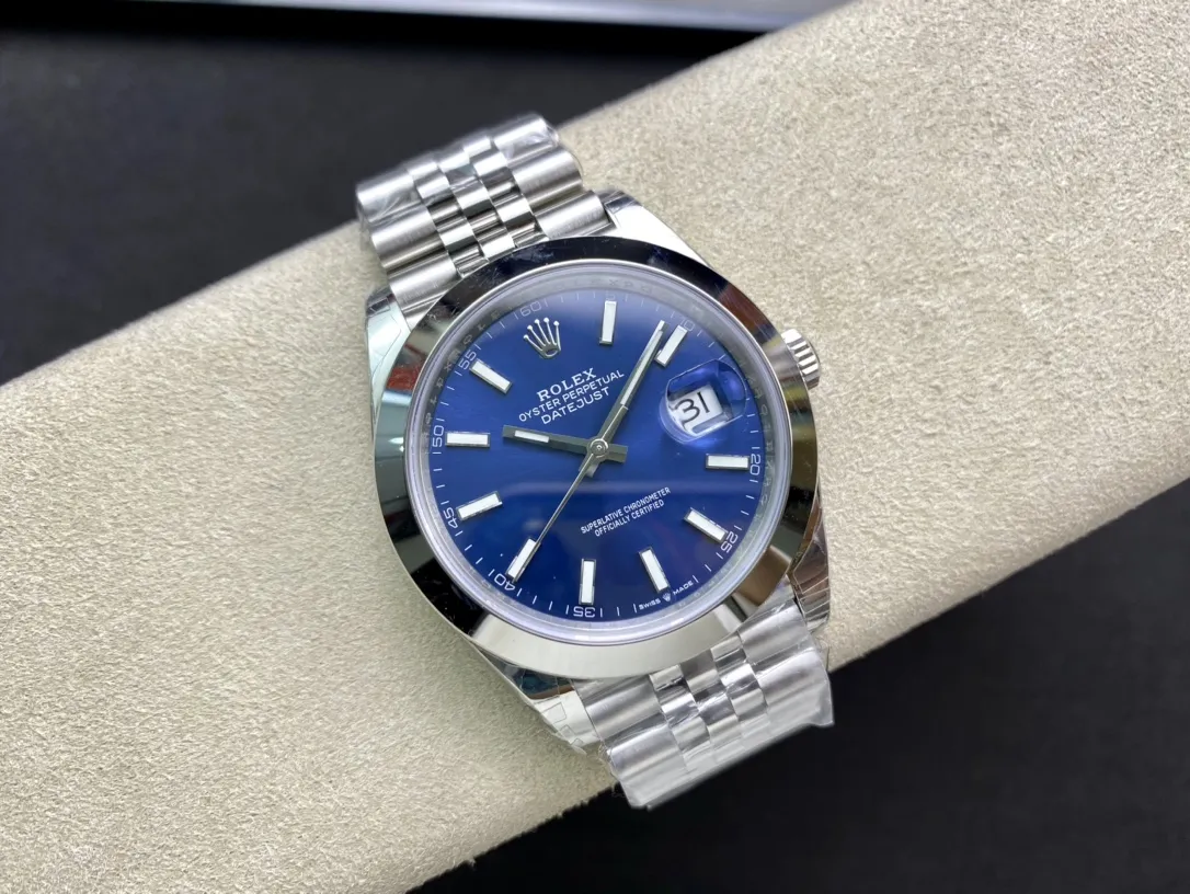 VS Factory Rolex Datejust 41mm Blue Sunburst Dial Smooth Bezel Jubilee Bracelet (126300) 1:1 Super Clone - DD3235 Movement - VS Factory Official photo 6