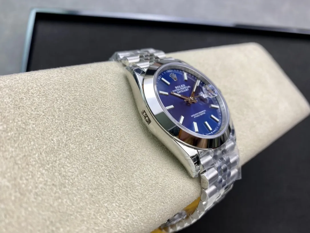 VS Factory Rolex Datejust 41mm Blue Sunburst Dial Smooth Bezel Jubilee Bracelet (126300) 1:1 Super Clone - DD3235 Movement - VS Factory Official photo 7