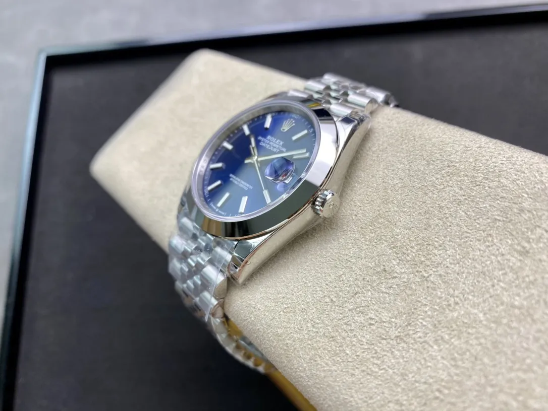 VS Factory Rolex Datejust 41mm Blue Sunburst Dial Smooth Bezel Jubilee Bracelet (126300) 1:1 Super Clone - DD3235 Movement - VS Factory Official photo 8