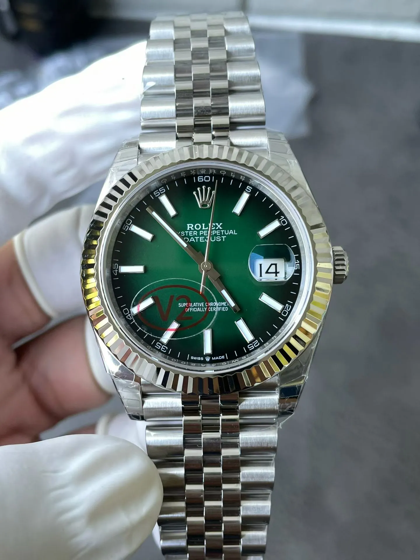 VS Factory Rolex Datejust 41mm Gradient Green Dial (126334) 1:1 Super Clone – DD3235 Movement - VS Factory Official