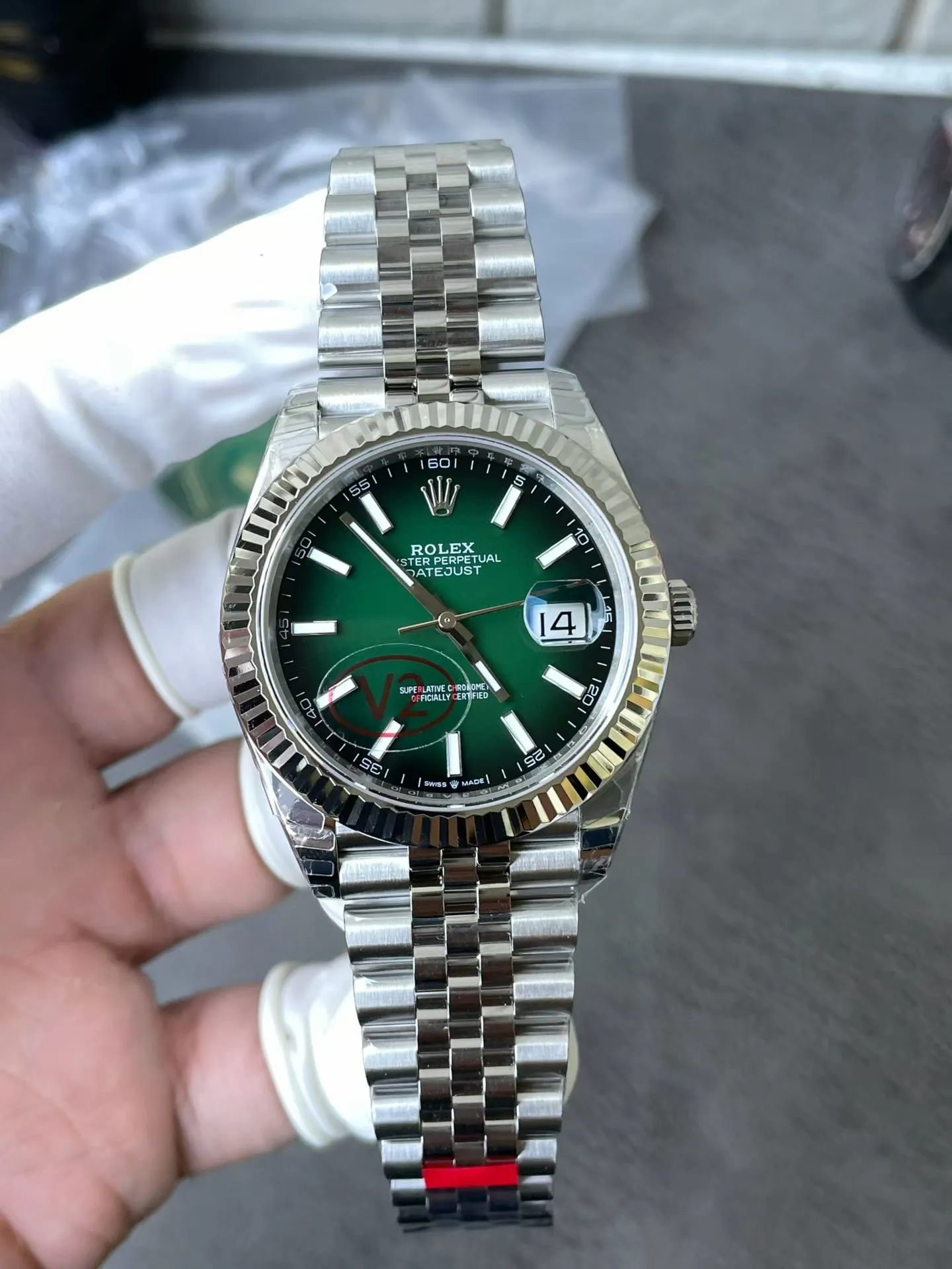 VS Factory Rolex Datejust 41mm Gradient Green Dial (126334) 1:1 Super Clone – DD3235 Movement - VS Factory Official photo 6