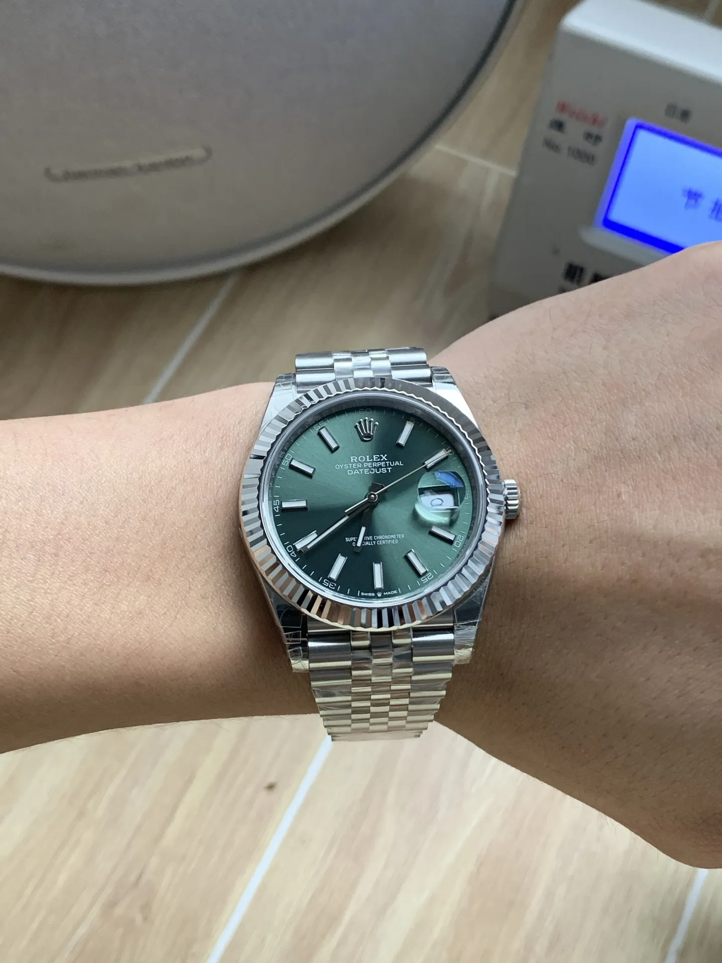 VS Factory Rolex Datejust 41mm Mint Green Sunburst Dial Fluted Bezel Jubilee Bracelet (126334) 1:1 Super Clone - DD3235 Movement - VS Factory Official photo 5