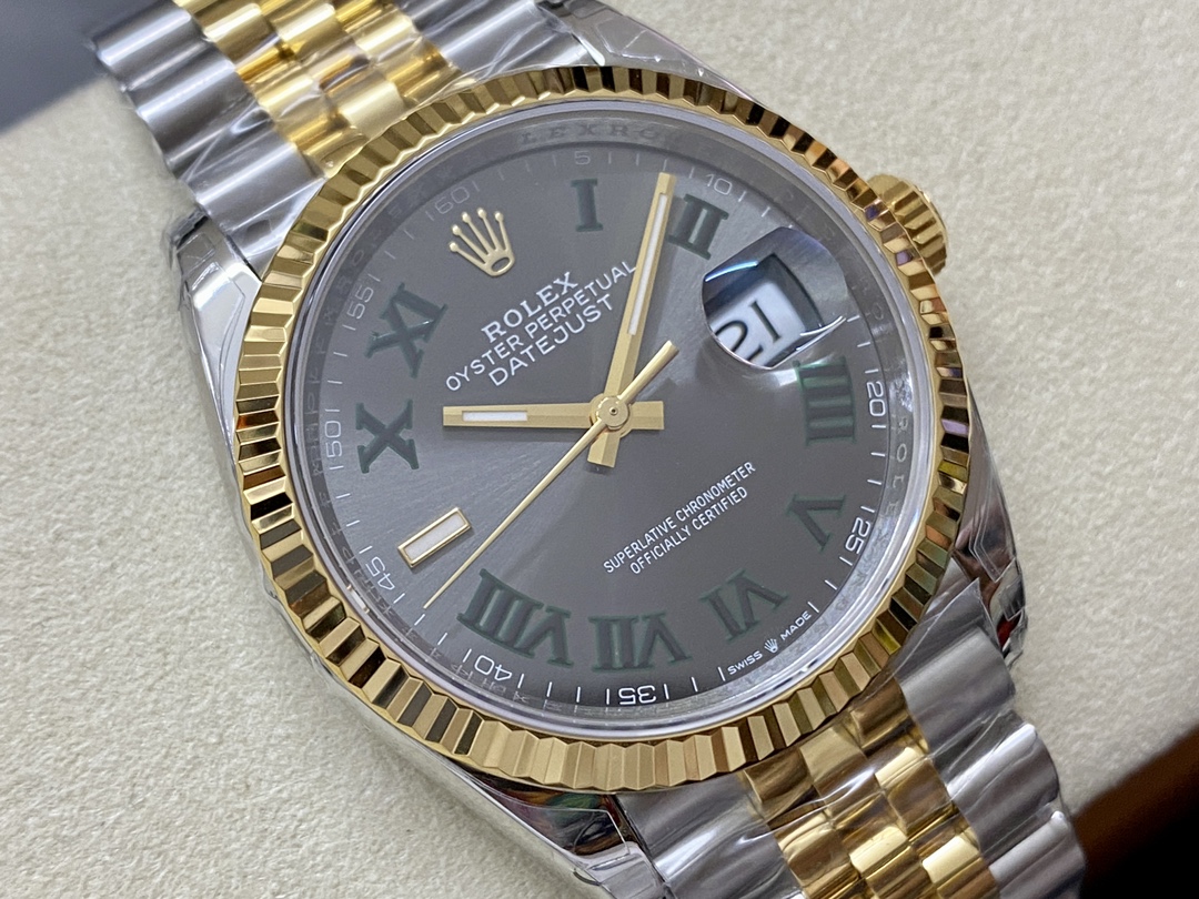 VS Factory Rolex Datejust 41mm Two-Tone Yellow Gold "Wimbledon" Dial Jubilee Bracelet (126333) 1:1 Super Clone - DD3235 Movement - VS Factory Official - Photo 3
