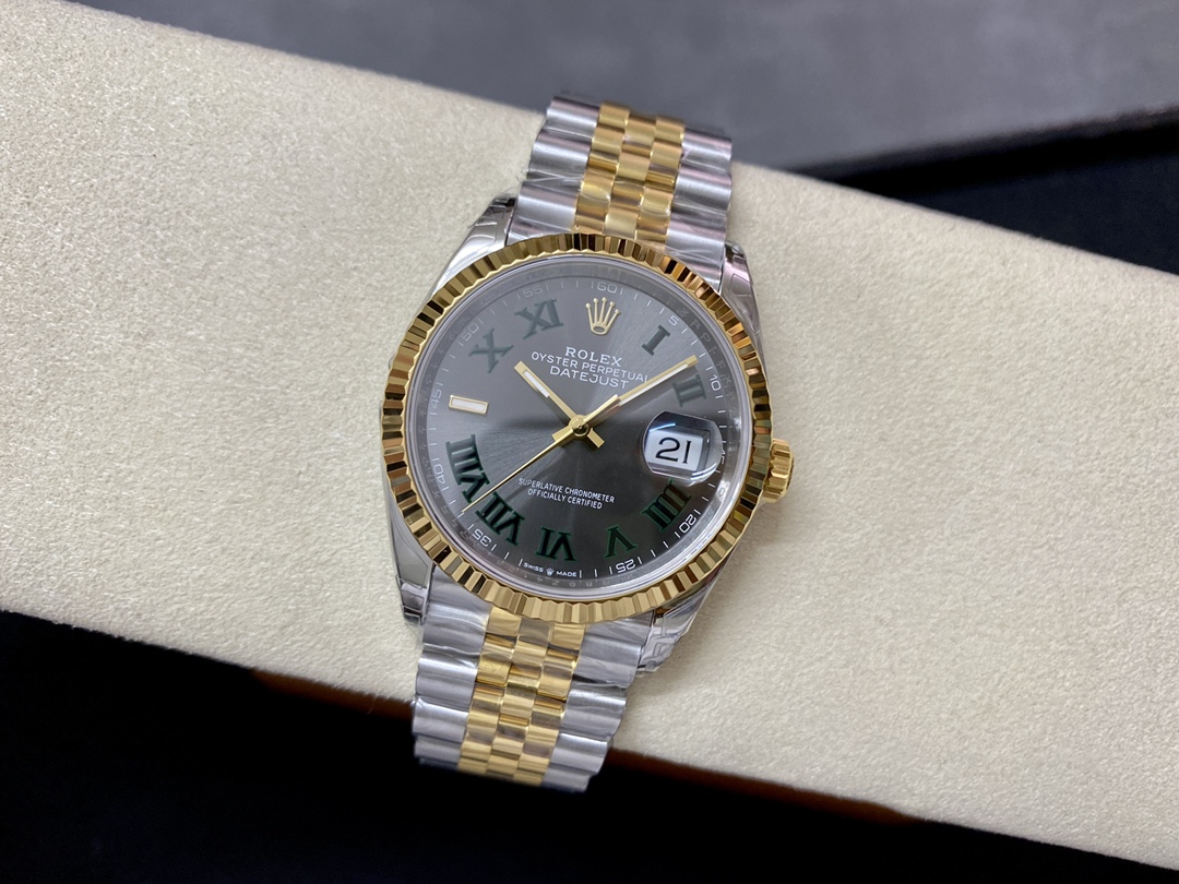 VS Factory Rolex Datejust 41mm Two-Tone Yellow Gold "Wimbledon" Dial Jubilee Bracelet (126333) 1:1 Super Clone - DD3235 Movement - VS Factory Official - Photo 5