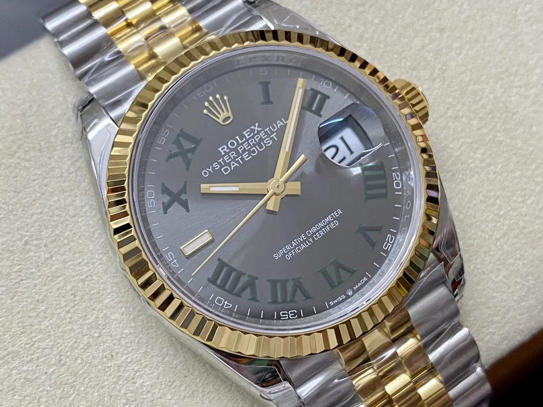 VS Factory Rolex Datejust 41mm Two-Tone Yellow Gold "Wimbledon" Dial Jubilee Bracelet (126333) 1:1 Super Clone - DD3235 Movement - VS Factory Official photo 3