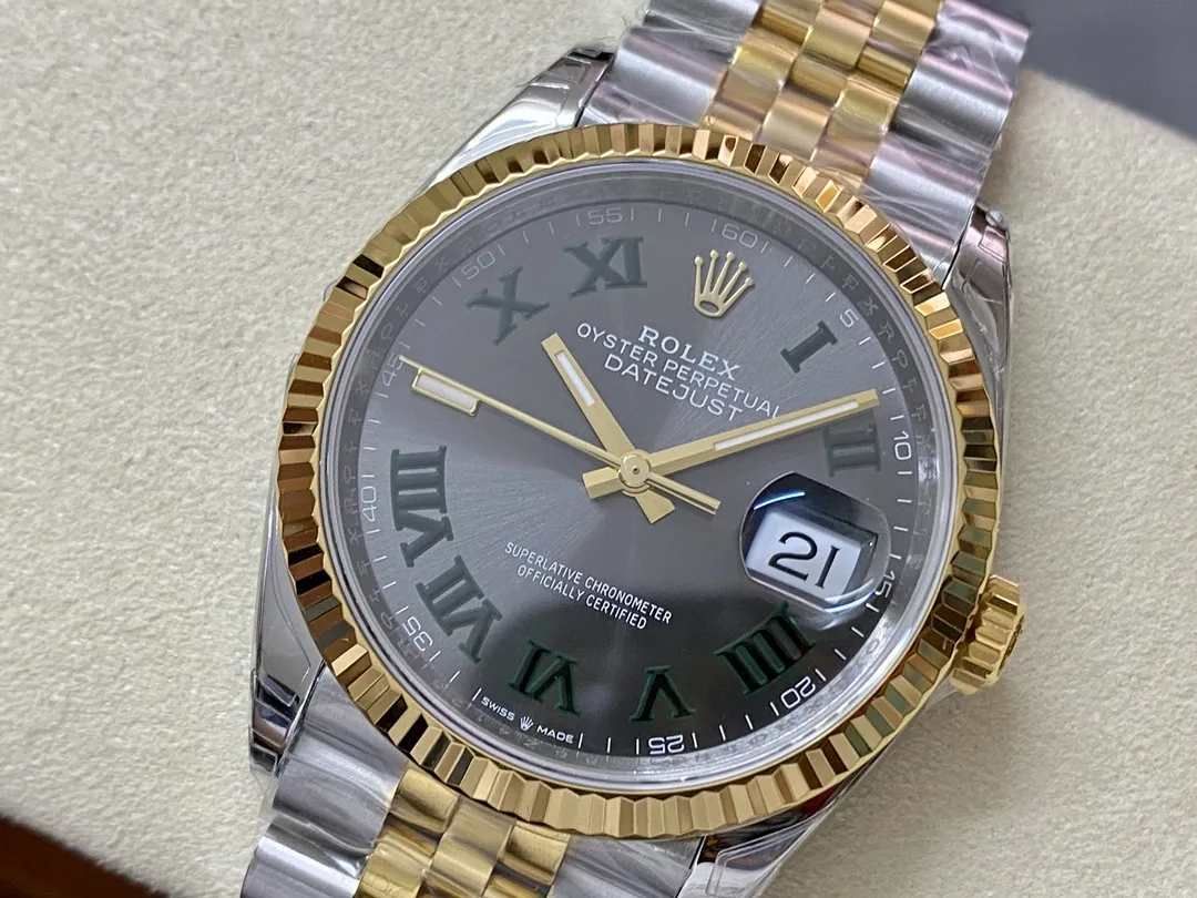 VS Factory Rolex Datejust 41mm Two-Tone Yellow Gold "Wimbledon" Dial Jubilee Bracelet (126333) 1:1 Super Clone - DD3235 Movement - VS Factory Official photo 4