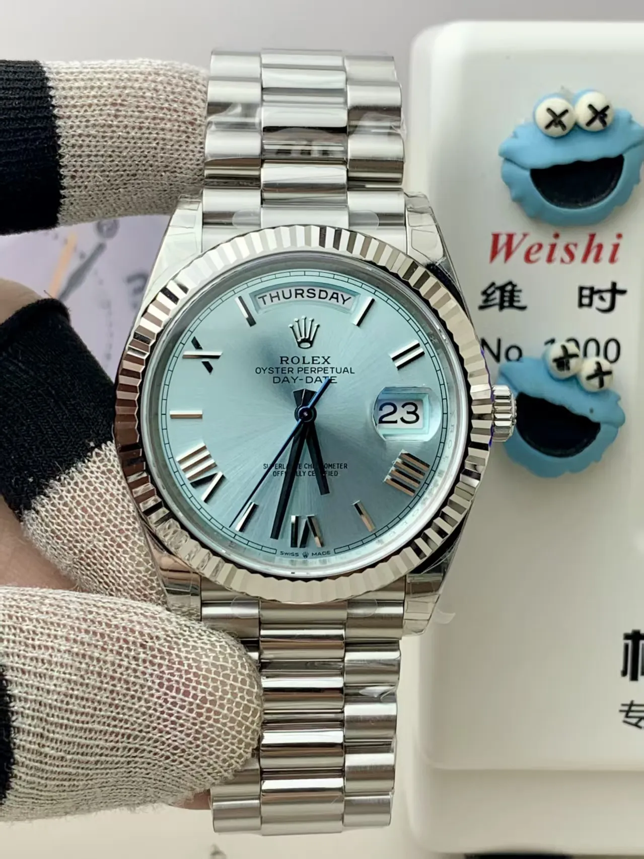 VS Factory Rolex Day-Date 40 Platinum Ice Blue Dial (228236) 1:1 Super Clone - DD3255 Movement - VS Factory Official photo 2
