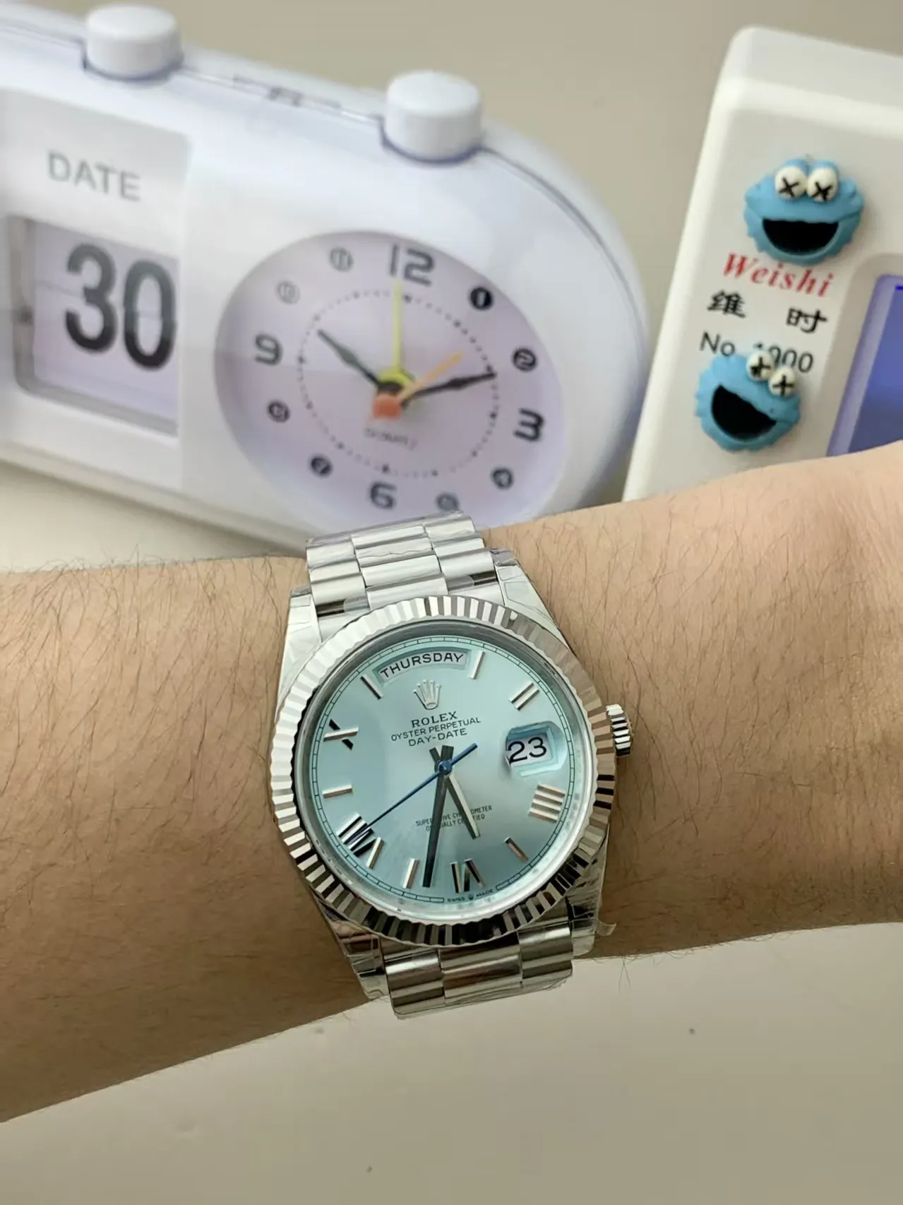 VS Factory Rolex Day-Date 40 Platinum Ice Blue Dial (228236) 1:1 Super Clone - DD3255 Movement - VS Factory Official photo 7