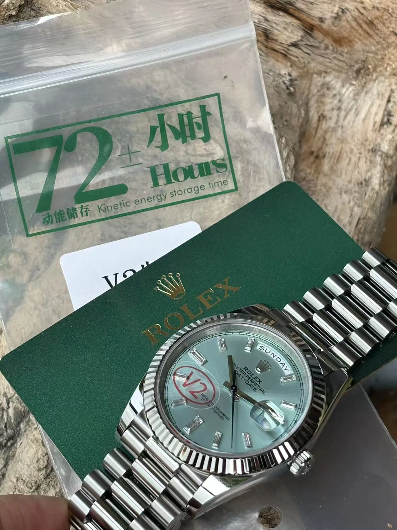 VS Factory Rolex Day-Date 40 Platinum Ice Blue Diamond Dial (228236) 1:1 Super Clone – DD3255 Movement - VS Factory Official photo 9