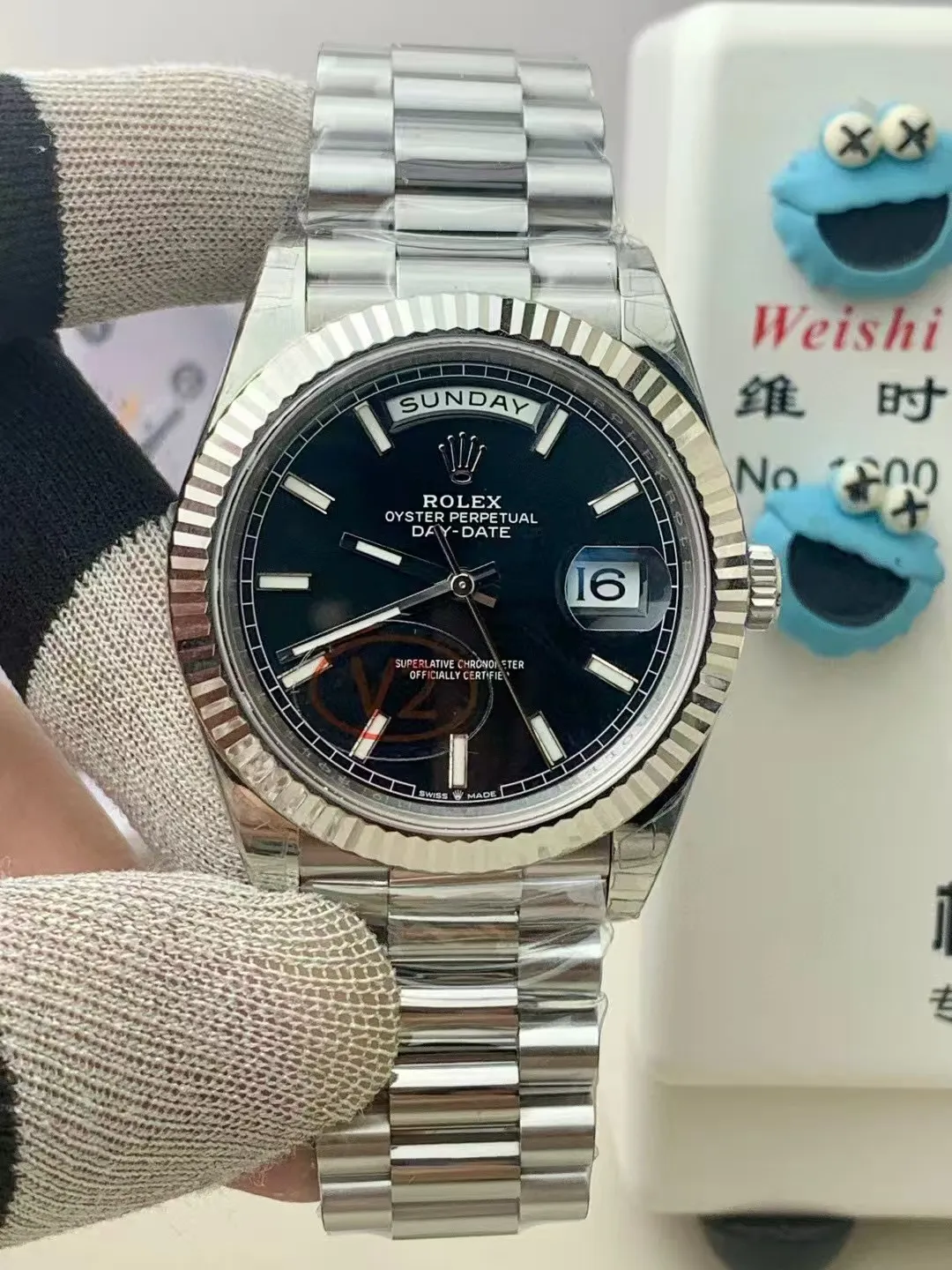 VS Factory Rolex Day-Date 40 White Gold Black Dial (228239) V2 1:1 Super Clone - DD3255 Movement - VS Factory Official