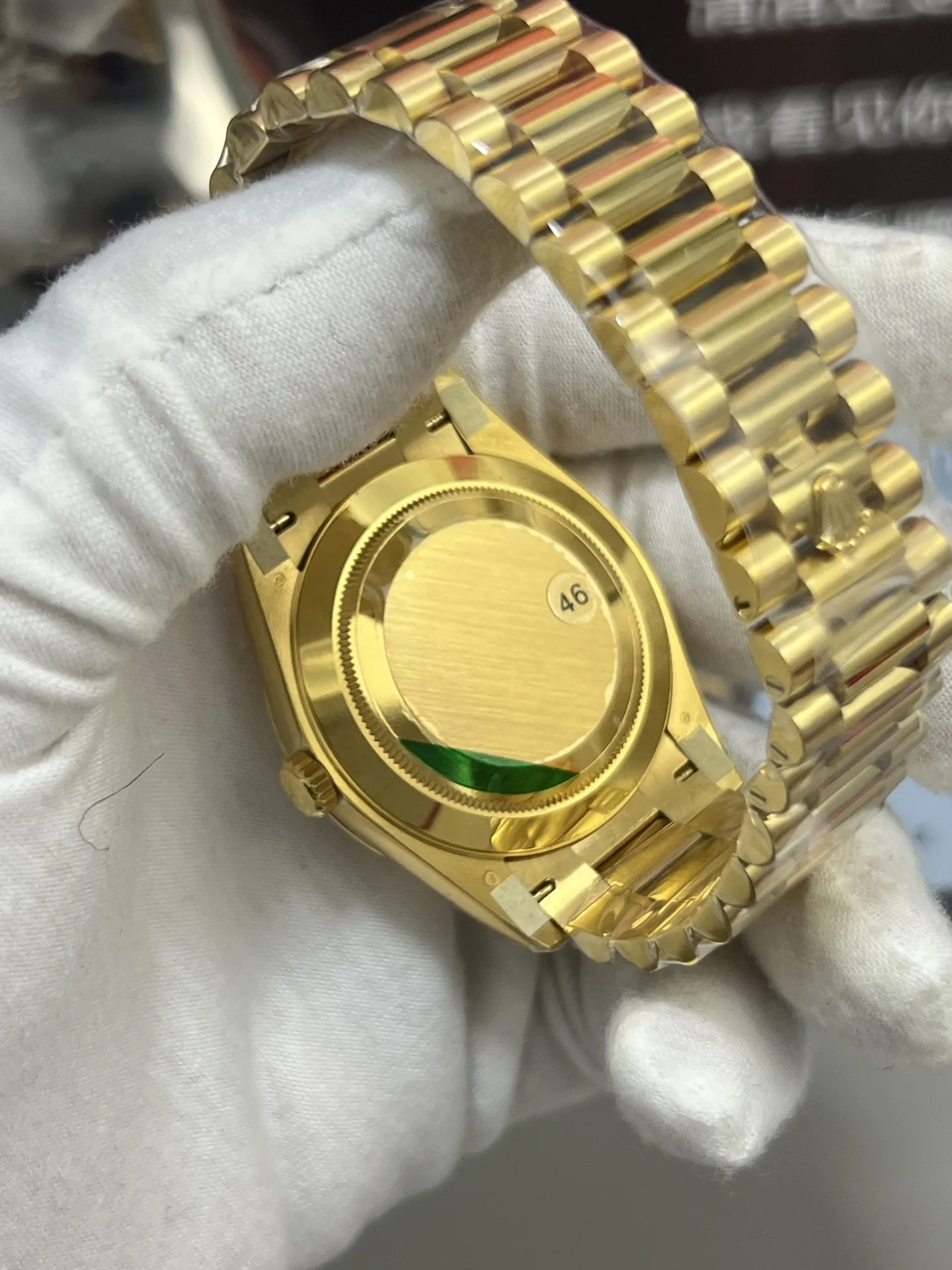 VS Factory Rolex Day-Date 40 Yellow Gold Green Roman Dial (228238) V2 1:1 Super Clone - DD3255 Movement - VS Factory Official photo 5