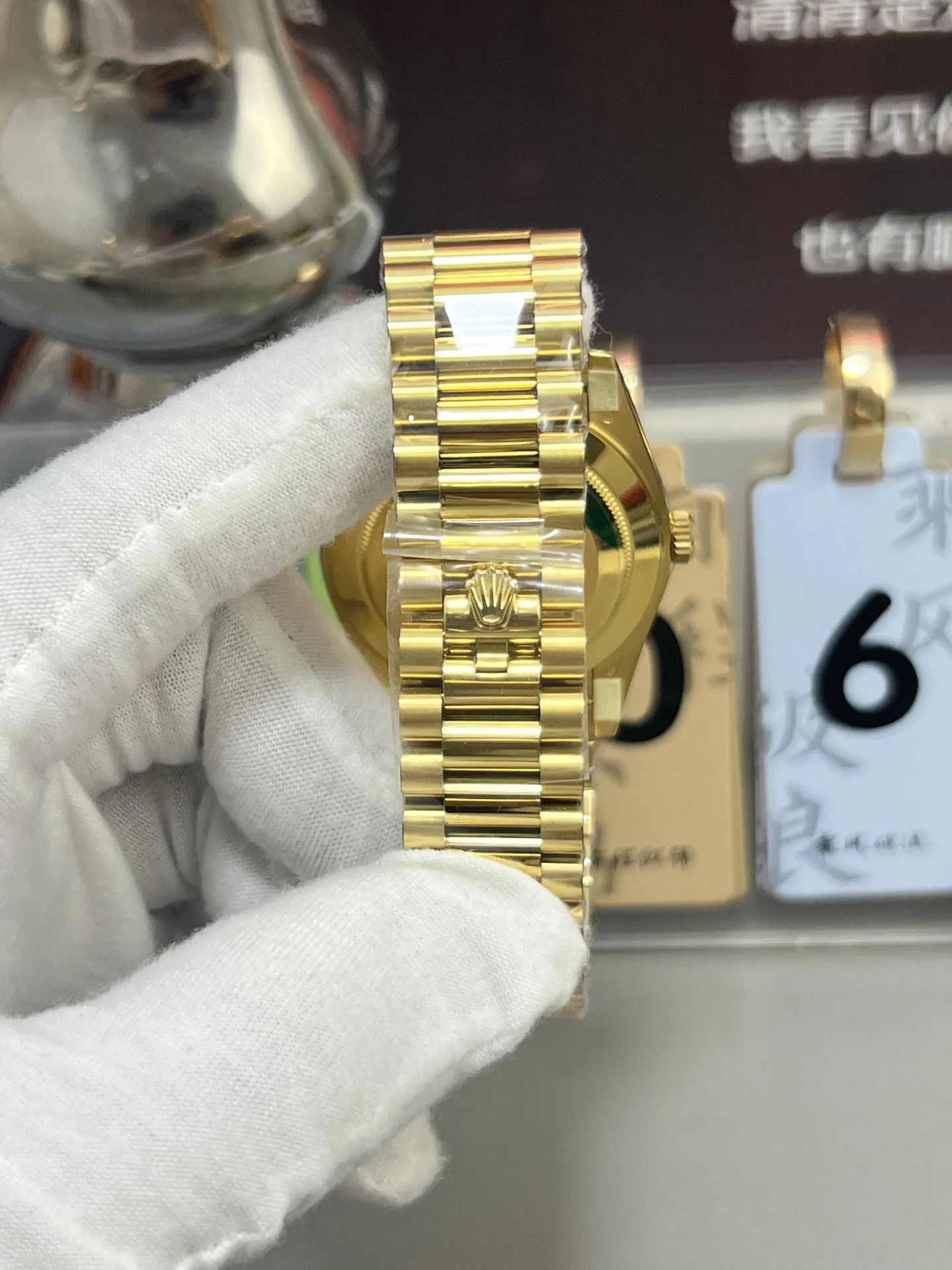 VS Factory Rolex Day-Date 40 Yellow Gold Green Roman Dial (228238) V2 1:1 Super Clone - DD3255 Movement - VS Factory Official photo 7
