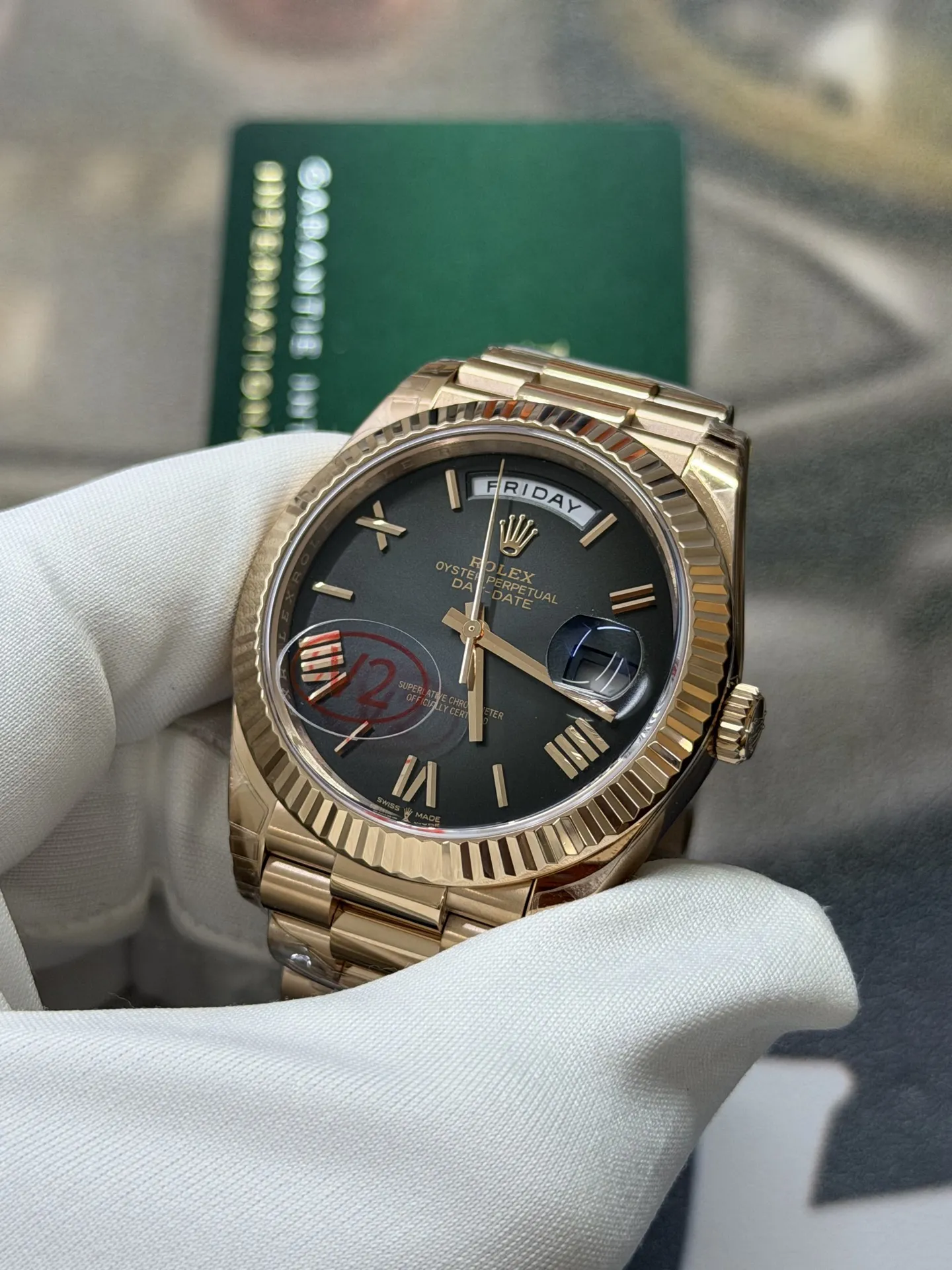 VS Factory Rolex Day-Date 40mm Everose Gold Ombré Grey Roman Dial (228235) 1:1 Super Clone – DD3255 Movement - VS Factory Official photo 3