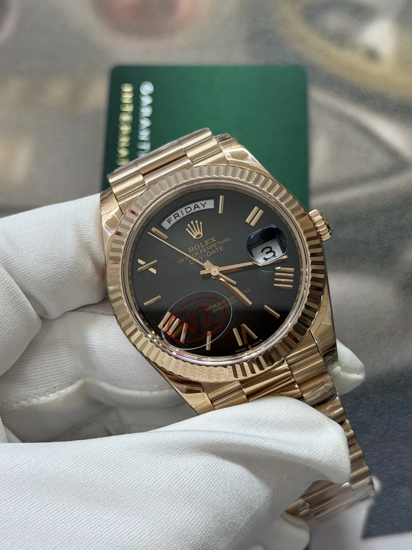 VS Factory Rolex Day-Date 40mm Everose Gold Ombré Grey Roman Dial (228235) 1:1 Super Clone – DD3255 Movement - VS Factory Official photo 4