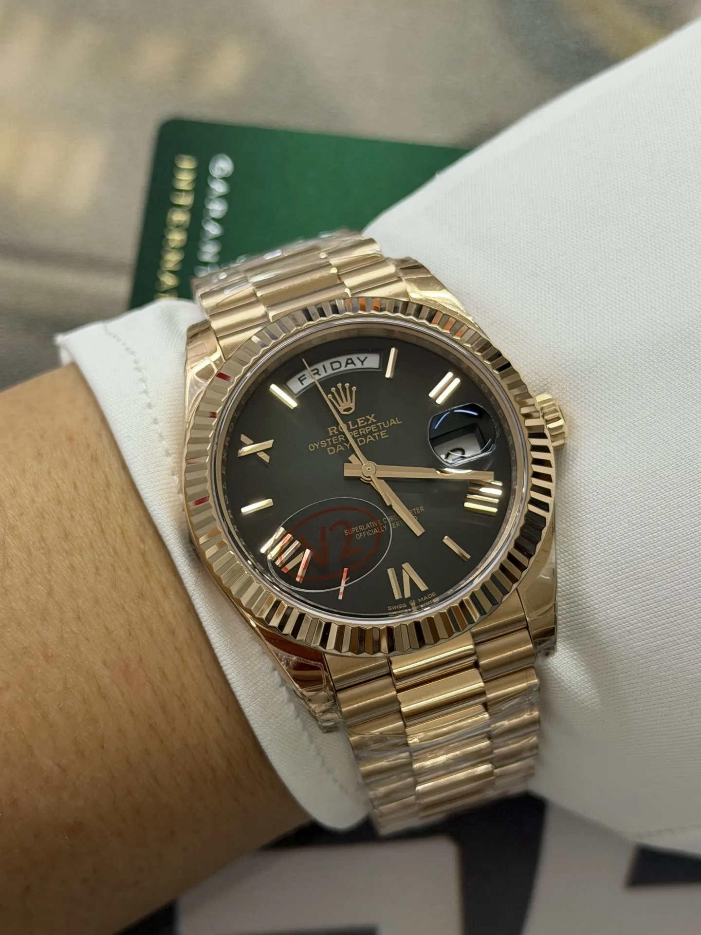 VS Factory Rolex Day-Date 40mm Everose Gold Ombré Grey Roman Dial (228235) 1:1 Super Clone – DD3255 Movement - VS Factory Official photo 5
