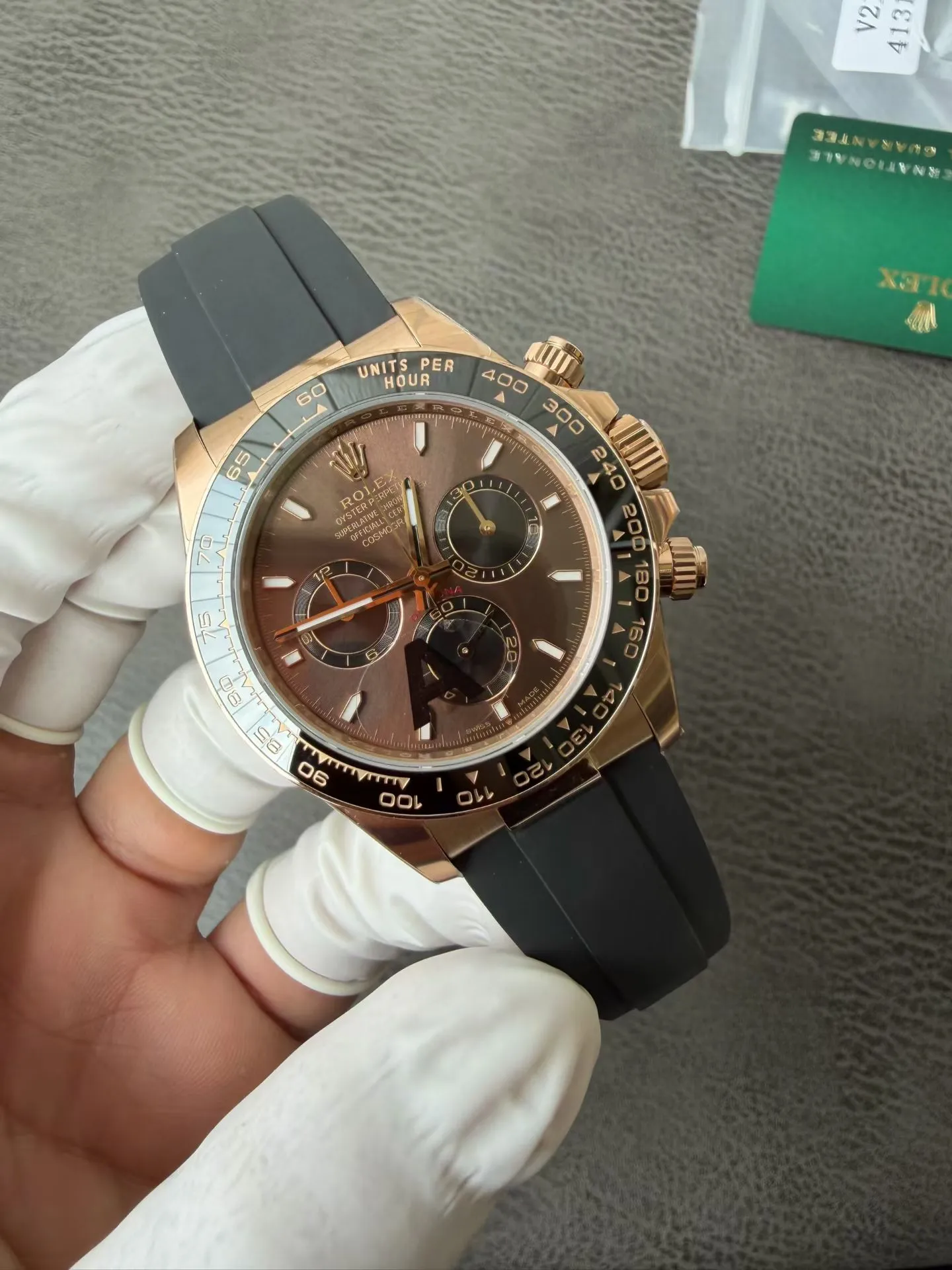 VS Factory Rolex Daytona 40mm Everose Gold Chocolate Dial Rubber Strap (126515LN) 1:1 Super Clone - DD4131 Movement - VS Factory Official photo 3