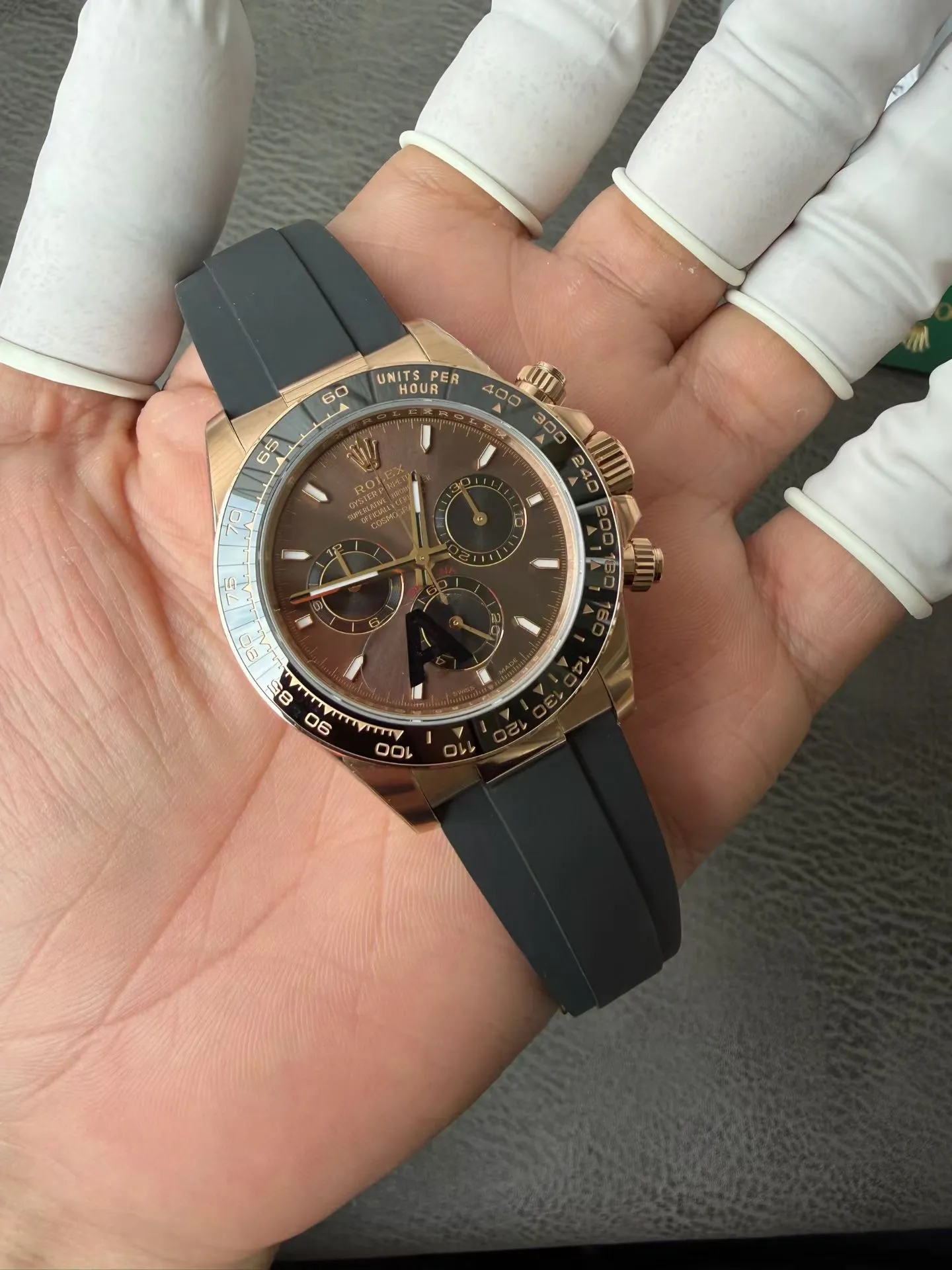 VS Factory Rolex Daytona 40mm Everose Gold Chocolate Dial Rubber Strap (126515LN) 1:1 Super Clone - DD4131 Movement - VS Factory Official photo 5