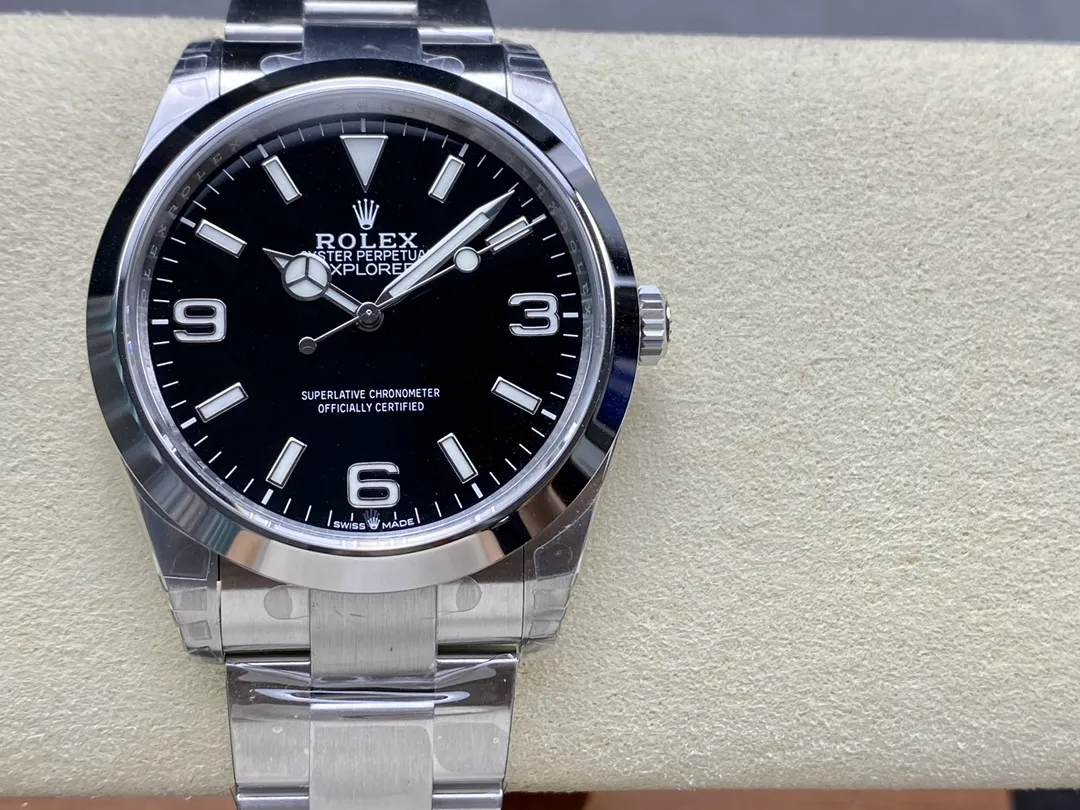 VS Factory Rolex Explorer 36mm Black "3-6-9" Dial Smooth Bezel Oyster Bracelet (124270) 1:1 Super Clone - DD3230 Movement - VS Factory Official