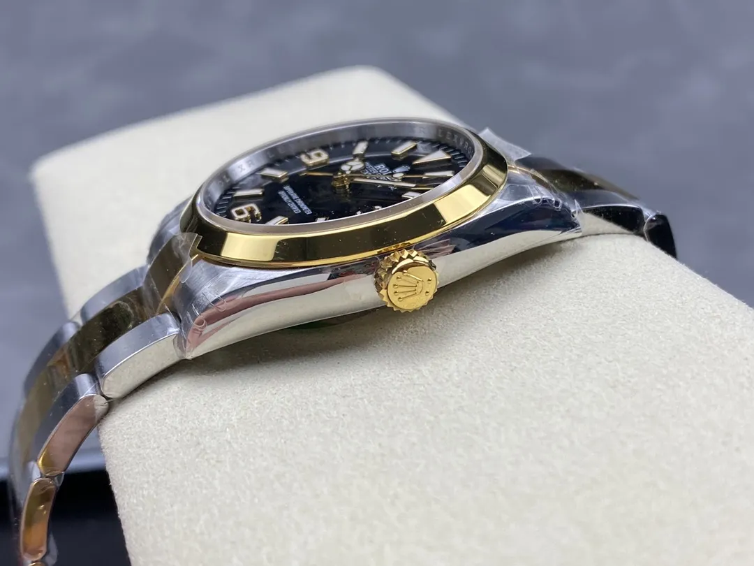 VS Factory Rolex Explorer 36mm Two-Tone Yellow Gold Black "3-6-9" Dial Smooth Bezel Oyster Bracelet (124273) 1:1 Super Clone - DD3230 Movement - VS Factory Official photo 6