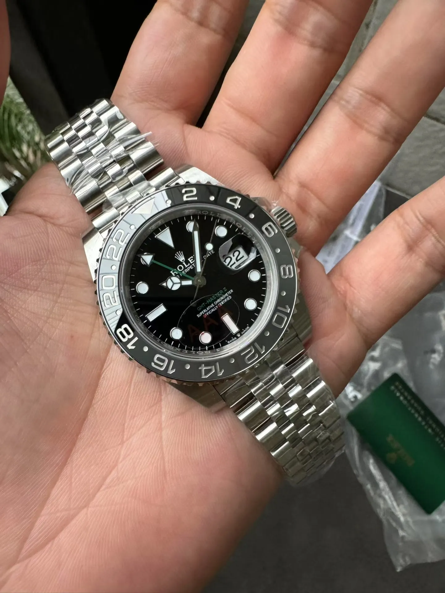 VS Factory Rolex GMT-Master II "Bruce Wayne"Black/Grey Ceramic Bezel Jubilee Bracelet (126710grnr) 1:1 Super Clone - DD3285 Movement - VS Factory Official photo 4